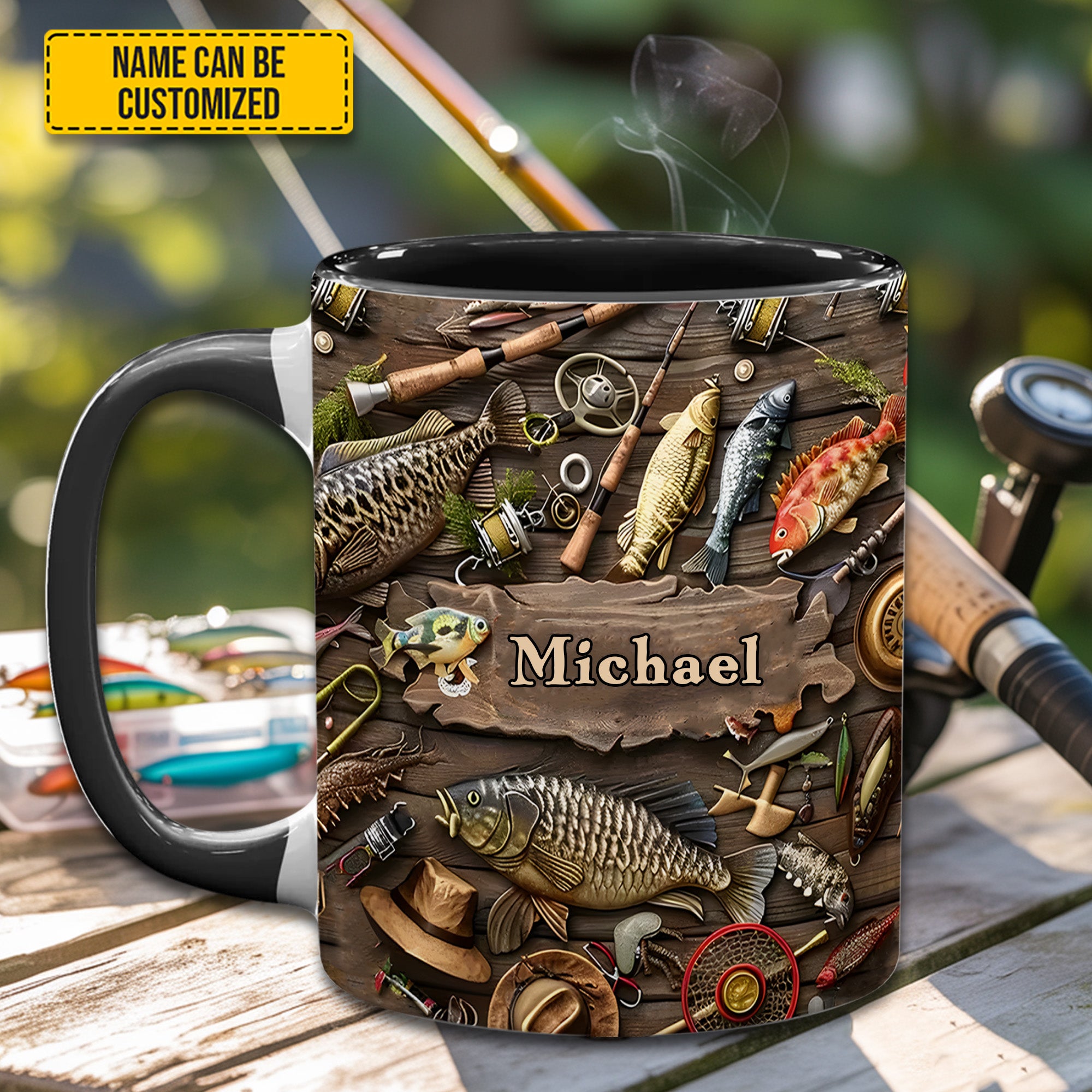 Personalized Fishing Adventure Accent Mug Gift For Fishing Adventures - Image 3