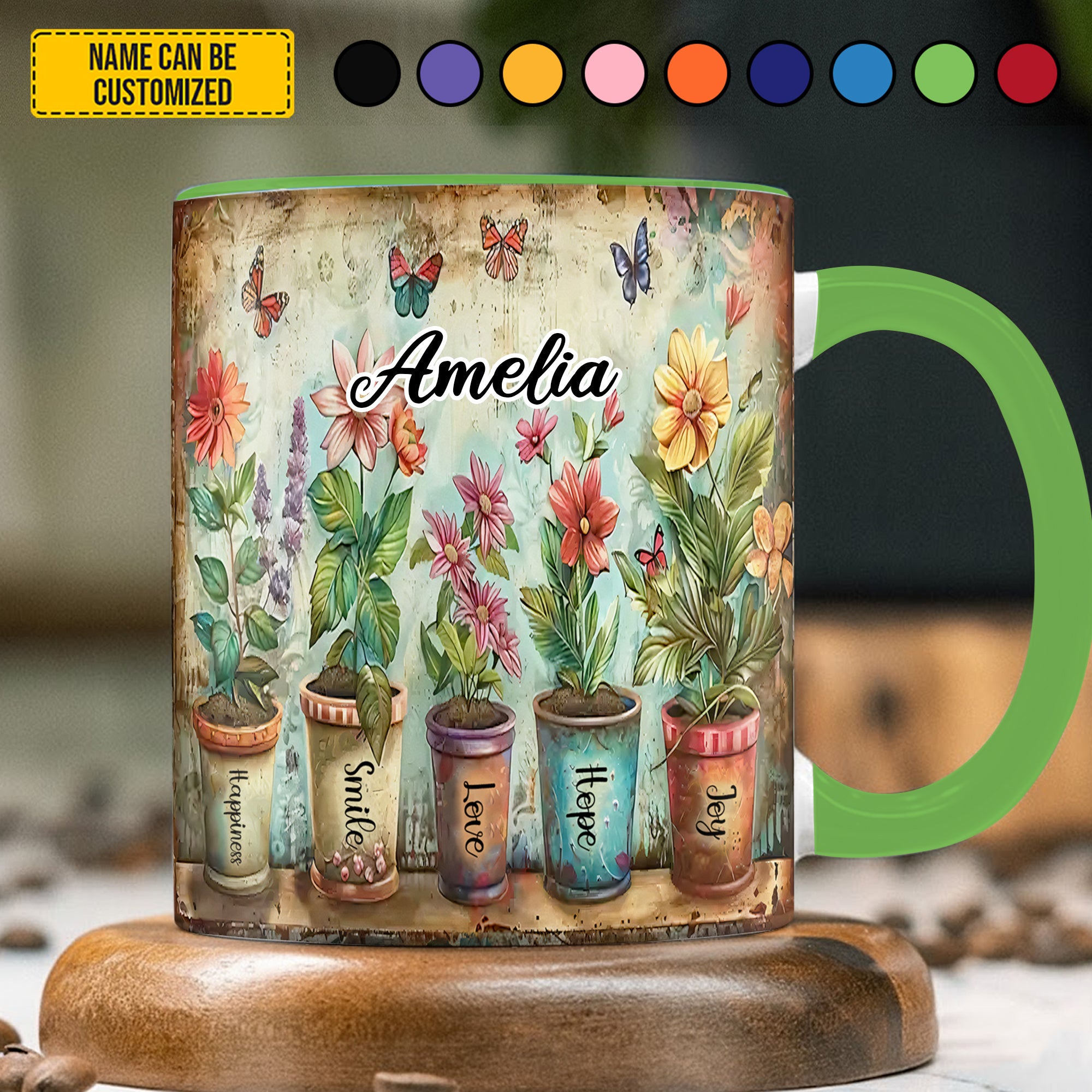 Personalized Flower Pot Accent Mug Flower Theme Gifts Merchandise - Image 3