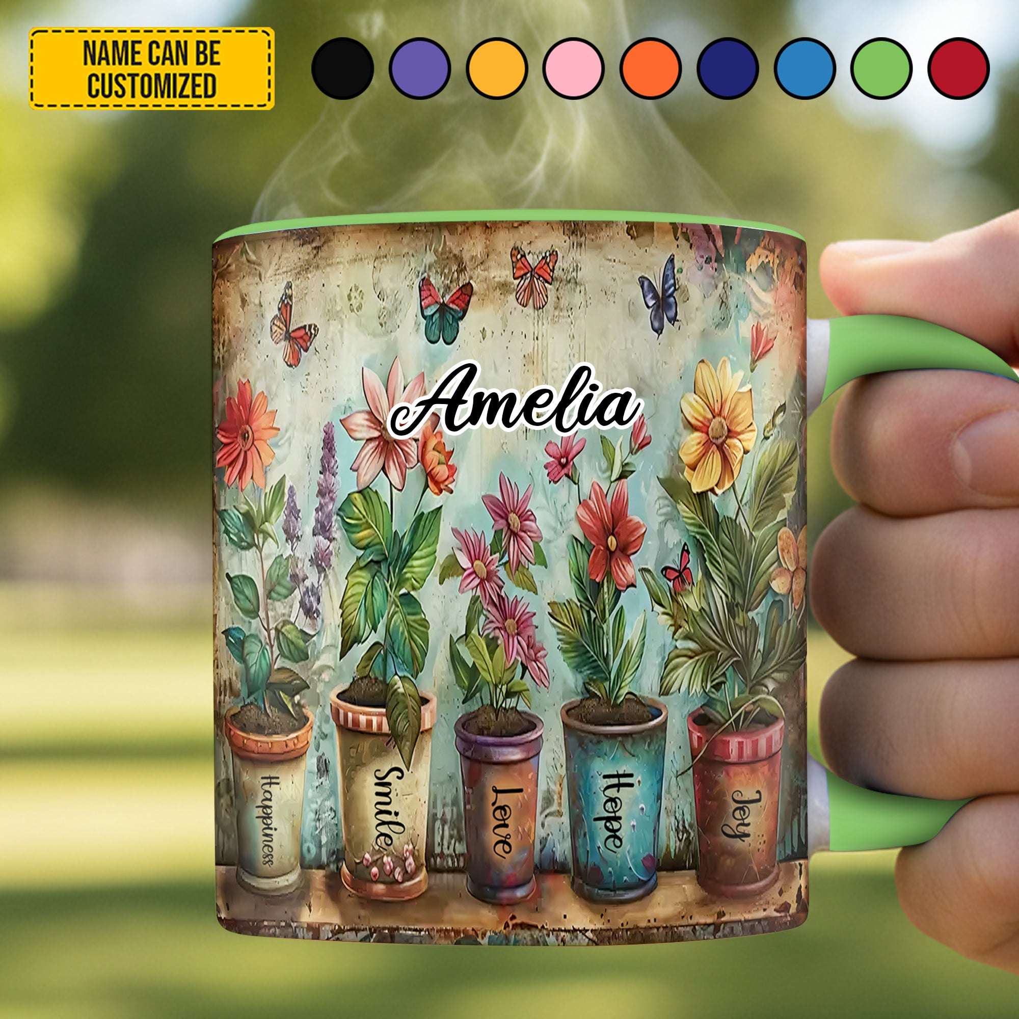 Personalized Flower Pot Accent Mug Flower Theme Gifts Merchandise - Image 4