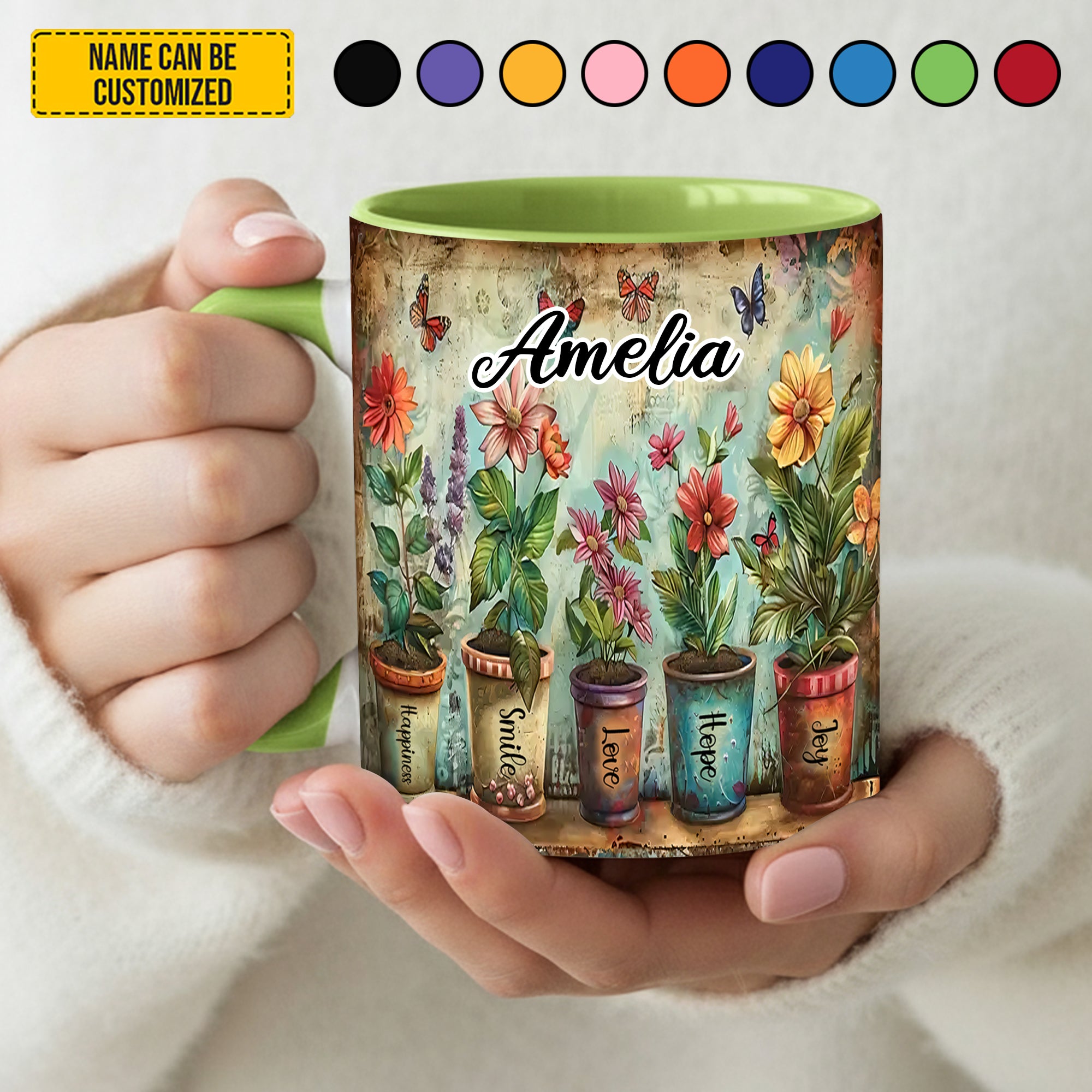 Personalized Flower Pot Accent Mug Flower Theme Gifts Merchandise - Image 5