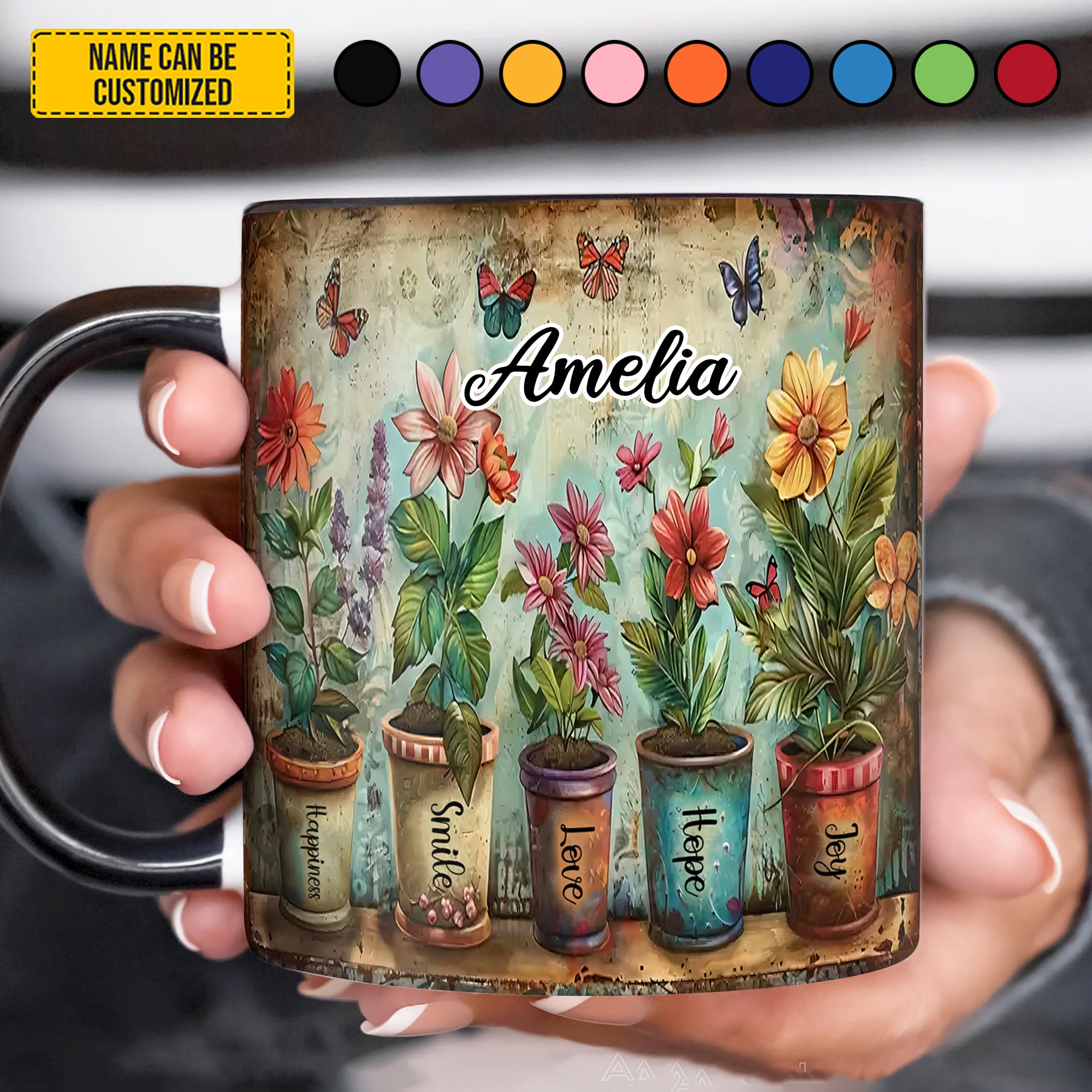 Personalized Flower Pot Accent Mug Flower Theme Gifts Merchandise - Image 2