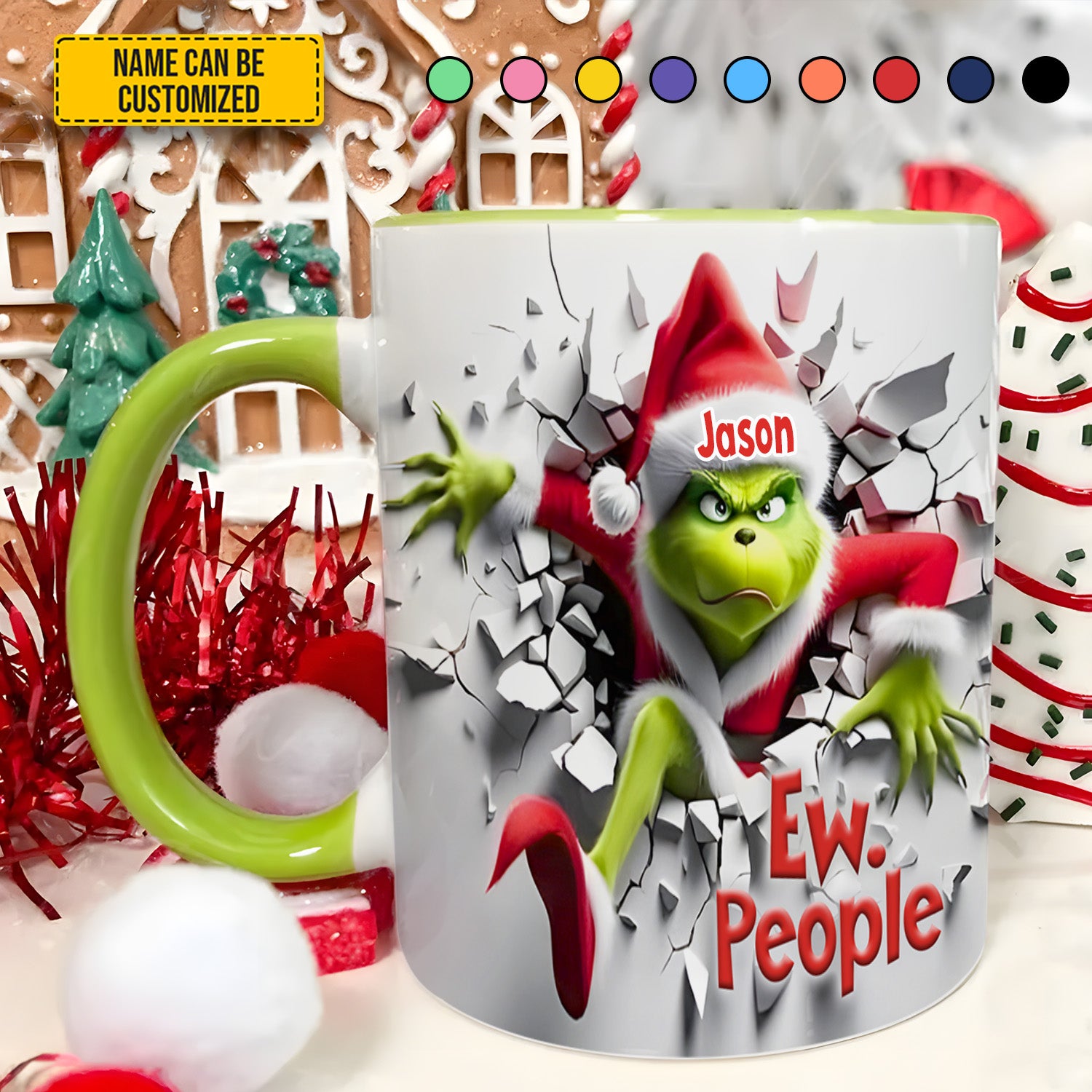 Personalized Funny Accent Mug Grumpy Christmas Monster Christmas Gift Ideas For Mom - Image 2
