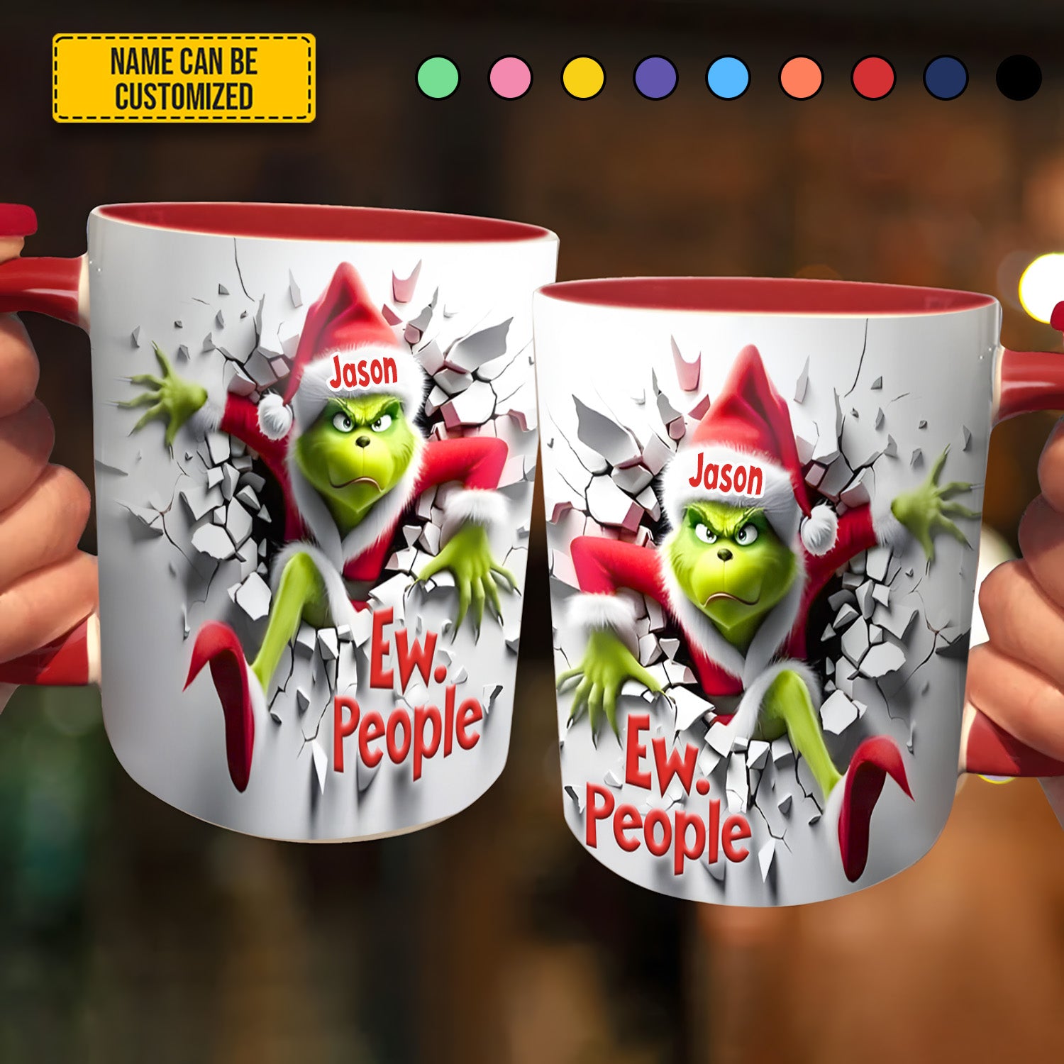 Personalized Funny Accent Mug Grumpy Christmas Monster Christmas Gift Ideas For Mom - Image 4