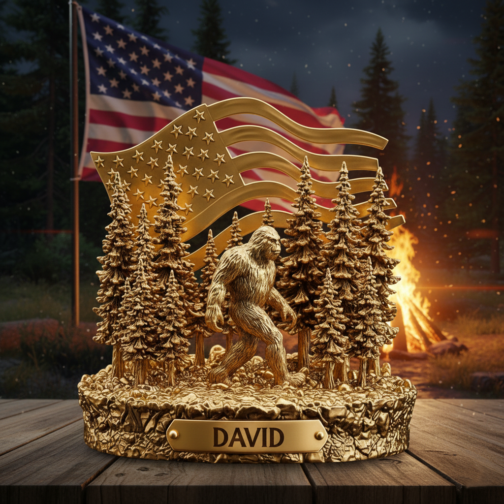 Personalized Funny Acrylic Plaque Golden Bigfoot Sighting Big Foot Gift Ideas - Image 2