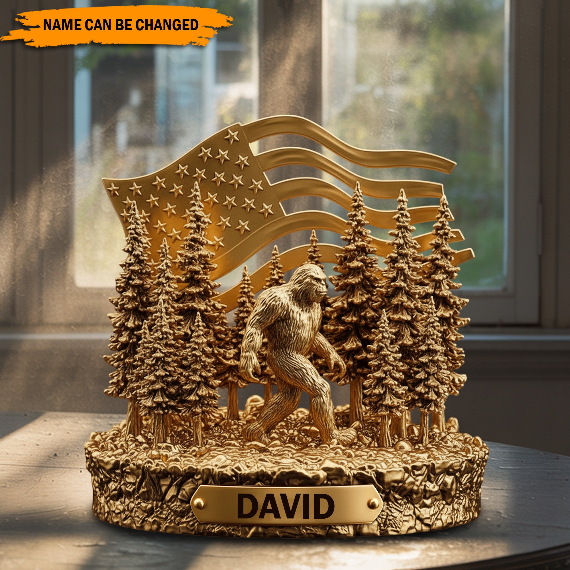 Personalized Funny Acrylic Plaque Golden Bigfoot Sighting Big Foot Gift Ideas - Image 3