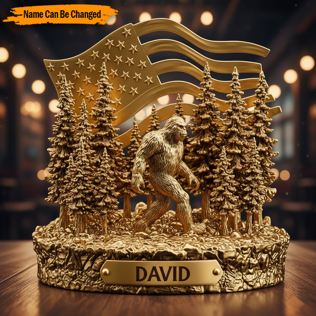Personalized Funny Acrylic Plaque Golden Bigfoot Sighting Big Foot Gift Ideas