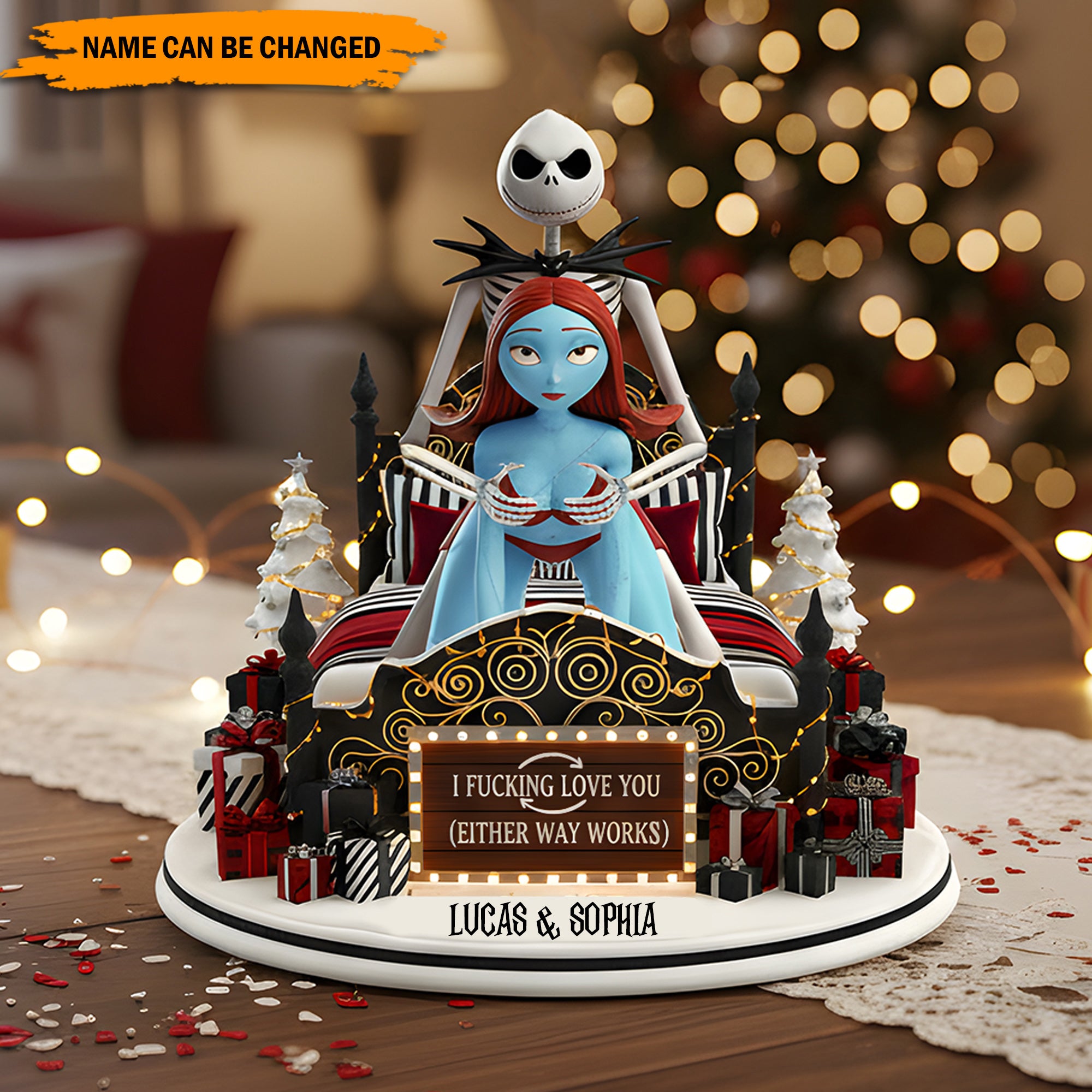 Personalized Funny Couple Plaque Naughty Holiday Love Custom Couple Gifts - Image 2
