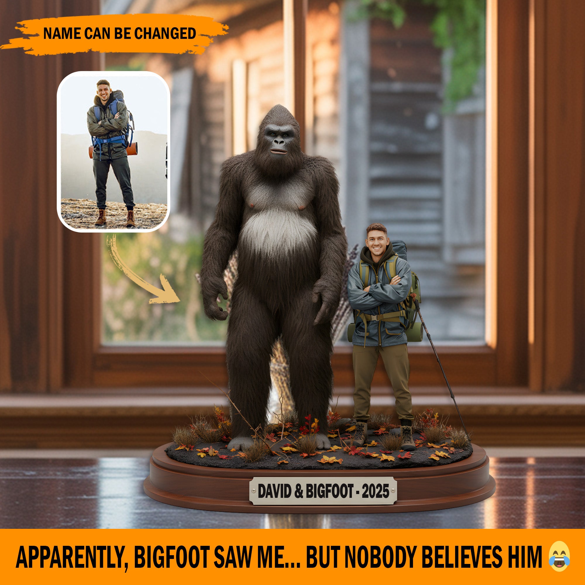 Personalized Funny Memory Acrylic Plaque The Day Bigfoot Saw Me Sasquatch Gift Ideas
