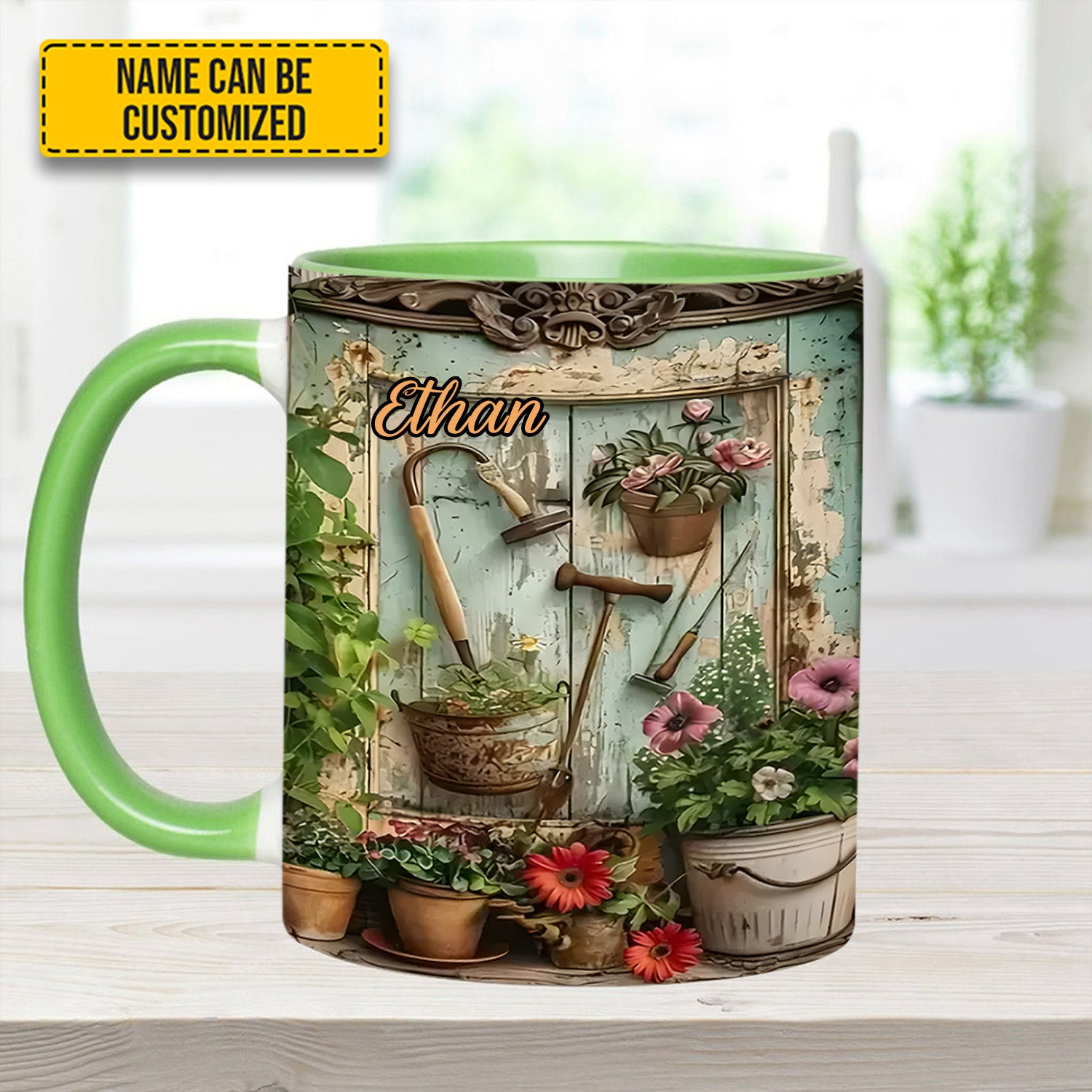 Personalized Gardening Accent Mug Garden Tools And Flowers Gift For Flower Lovers - Image 7