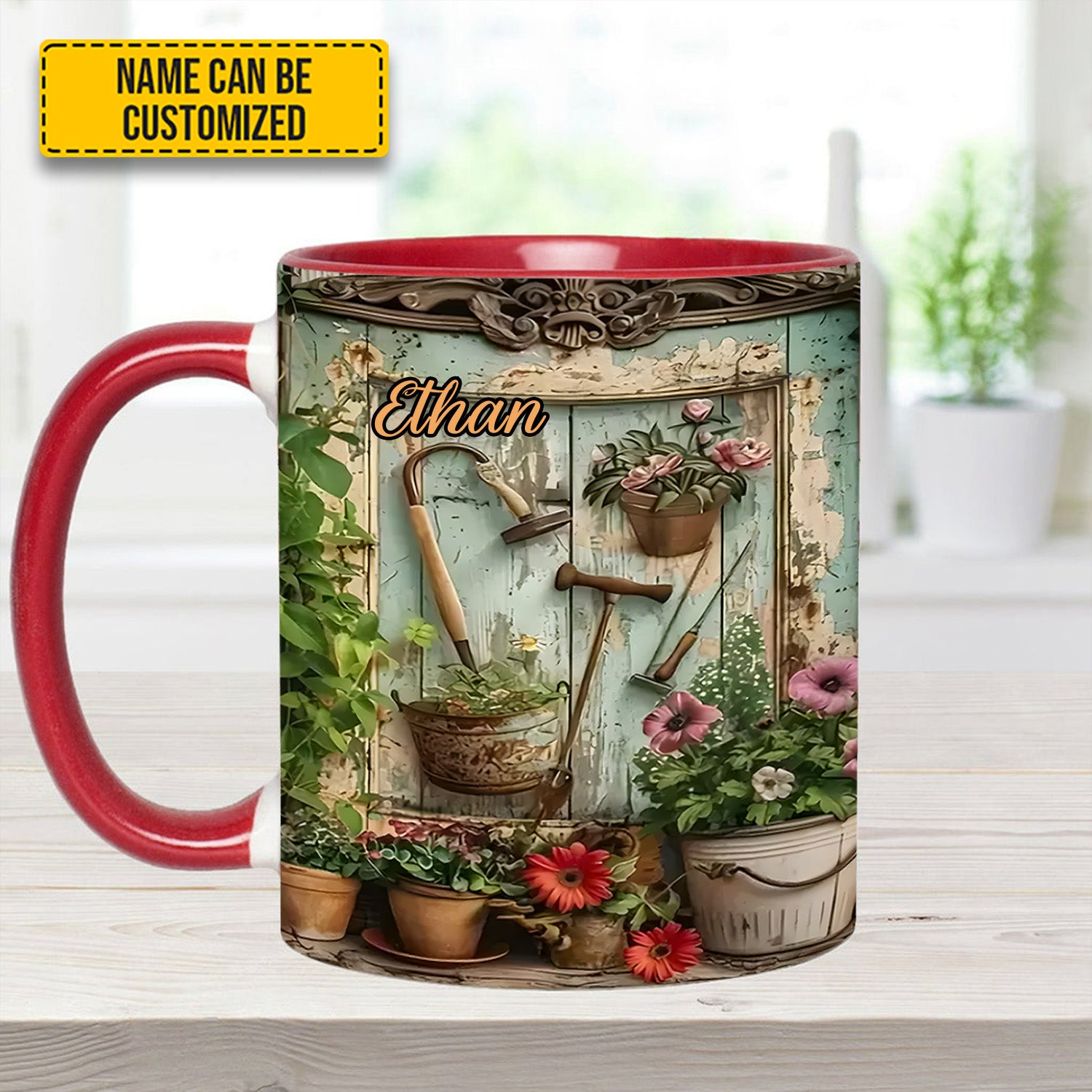 Personalized Gardening Accent Mug Garden Tools And Flowers Gift For Flower Lovers - Image 6