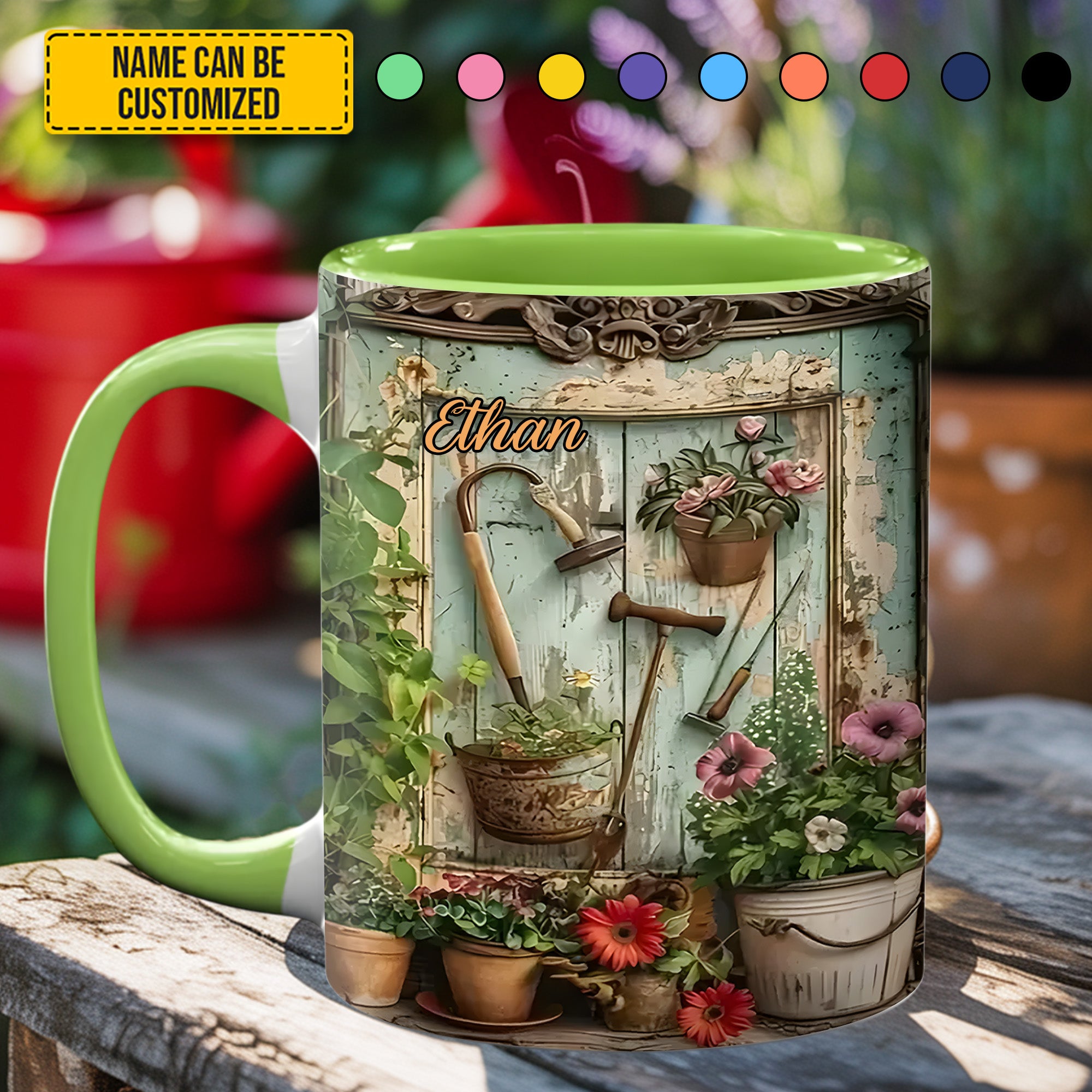 Personalized Gardening Accent Mug Garden Tools And Flowers Gift For Flower Lovers - Image 3