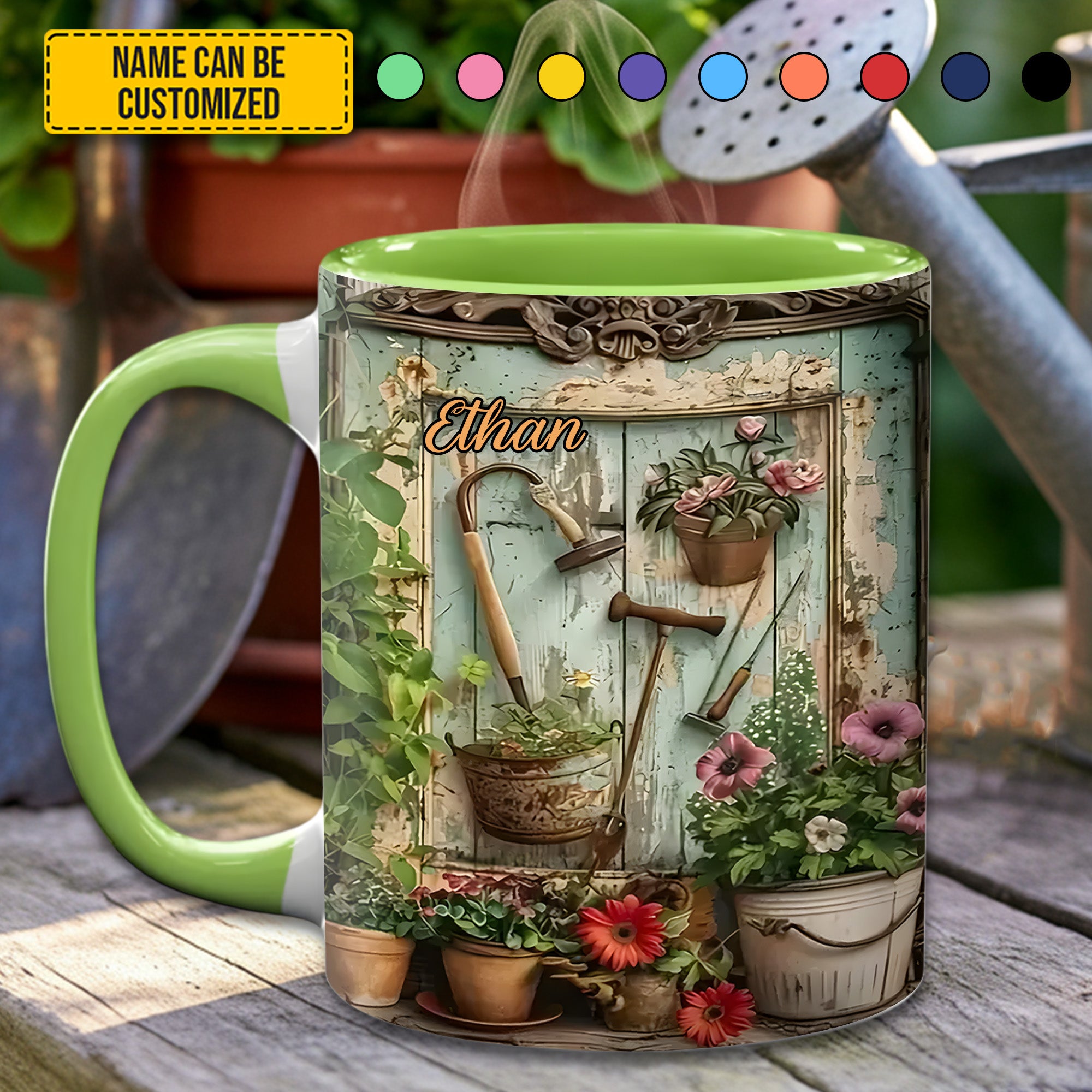 Personalized Gardening Accent Mug Garden Tools And Flowers Gift For Flower Lovers - Image 4