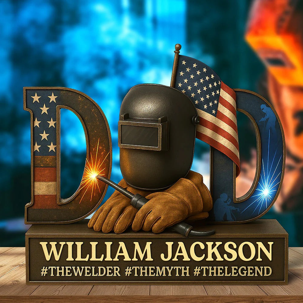 Personalized Gifts For Dad American Welder Acrylic Plaque Best Father's Day Gifts - Image 3