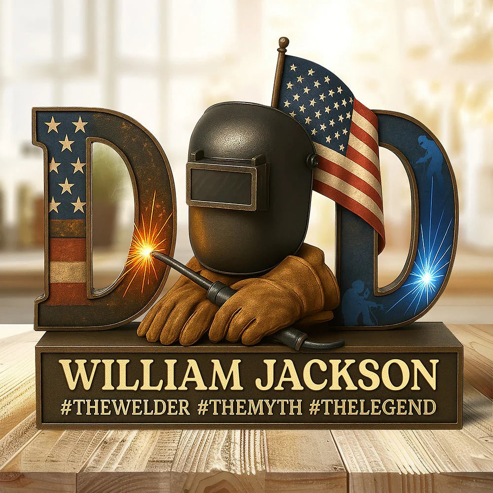 Personalized Gifts For Dad American Welder Acrylic Plaque Best Father's Day Gifts