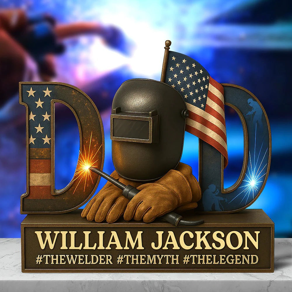 Personalized Gifts For Dad American Welder Acrylic Plaque Best Father's Day Gifts - Image 2