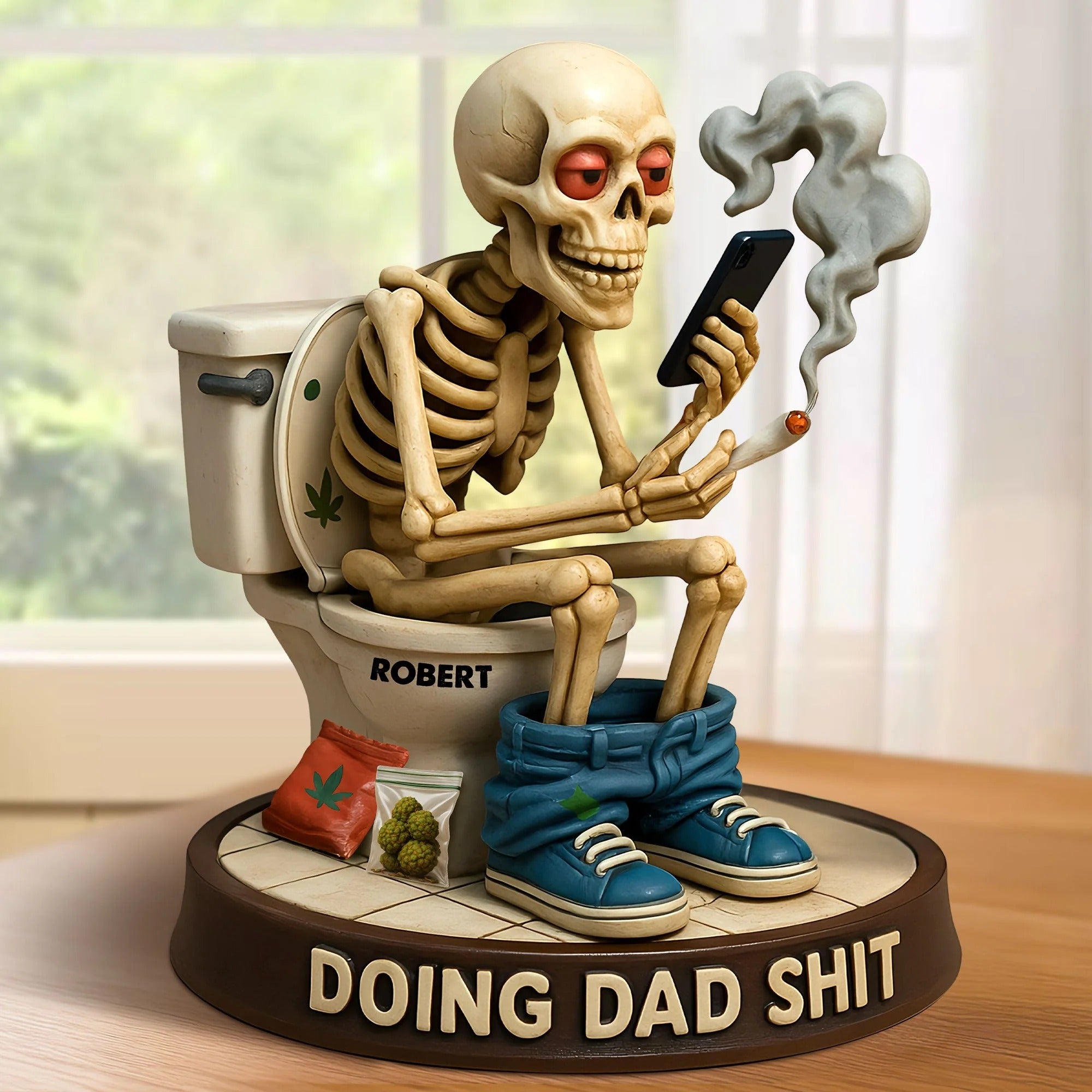 Personalized Gifts For Dad Skeleton Dad Doing Sh*T Acrylic Plaque Father's Day Gifts - Image 2
