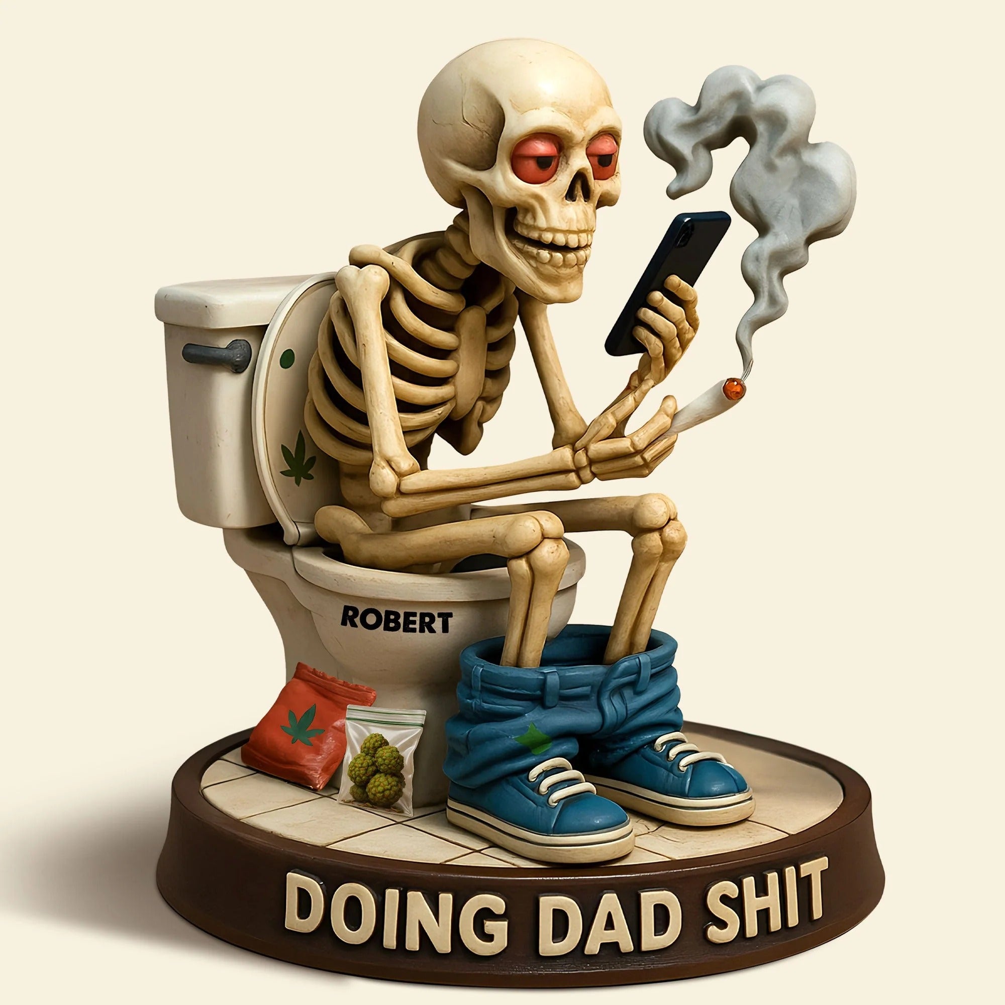Personalized Gifts For Dad Skeleton Dad Doing Sh*T Acrylic Plaque Father's Day Gifts