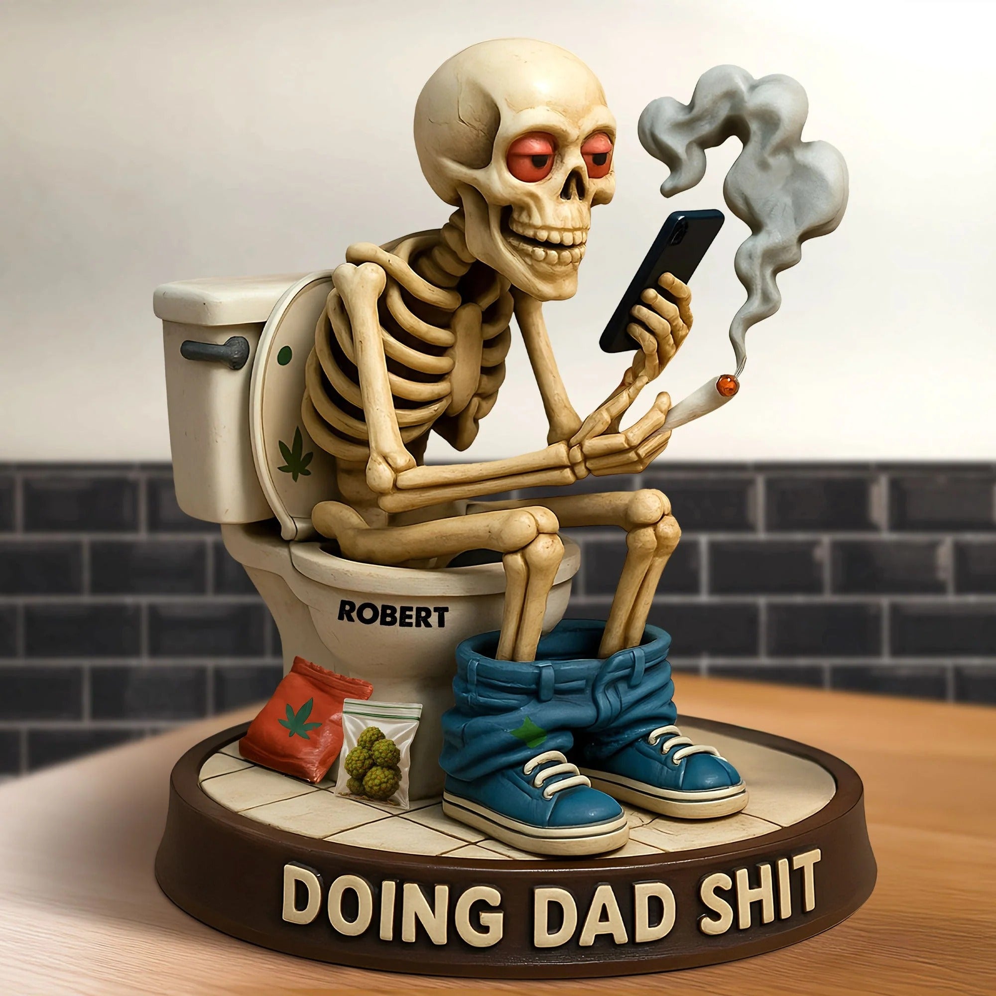 Personalized Gifts For Dad Skeleton Dad Doing Sh*T Acrylic Plaque Father's Day Gifts - Image 3