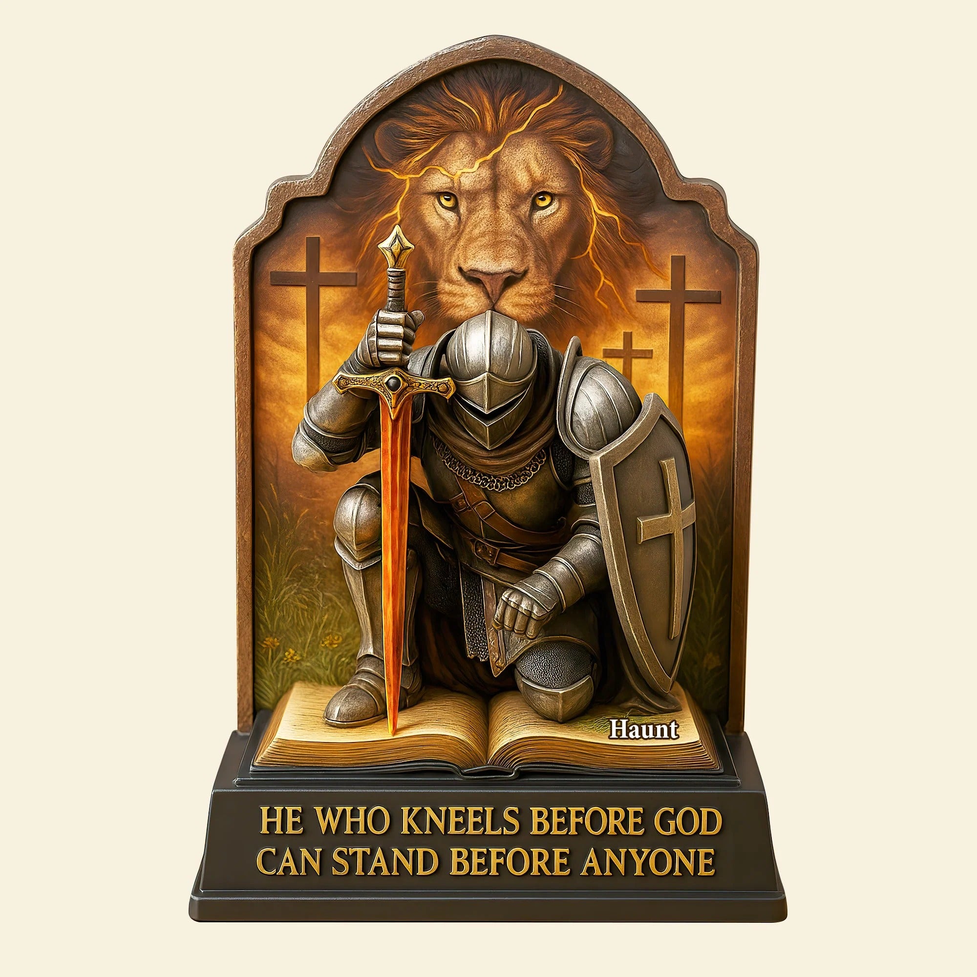 Personalized Gifts For Jesus The Man Kneels Before God Acrylic Plaque Religious Easter Gifts - Image 3