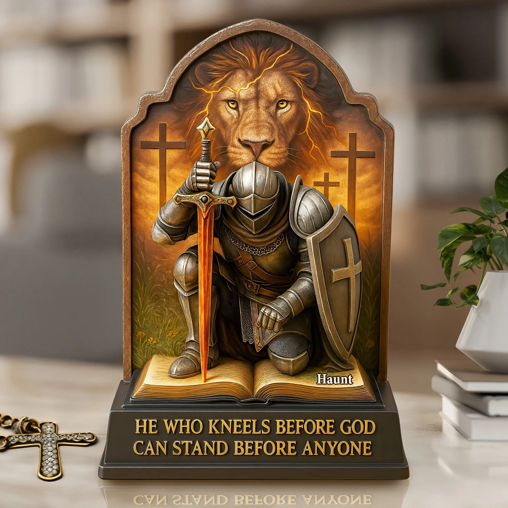 Personalized Gifts For Jesus The Man Kneels Before God Acrylic Plaque Religious Easter Gifts - Image 2