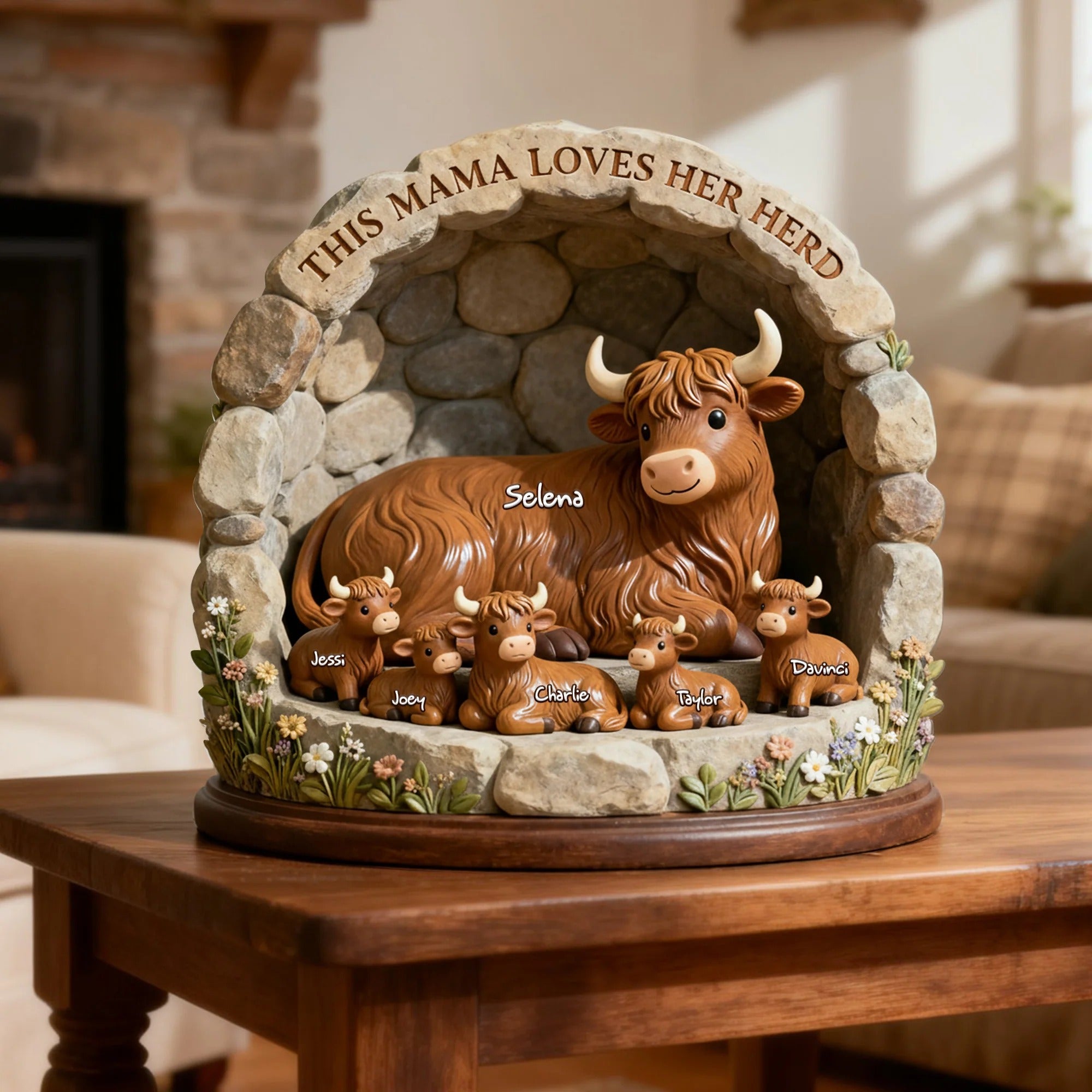Personalized Gifts For Mom Acrylic Plaque Highland Cow Family Christmas Present Ideas For Mom