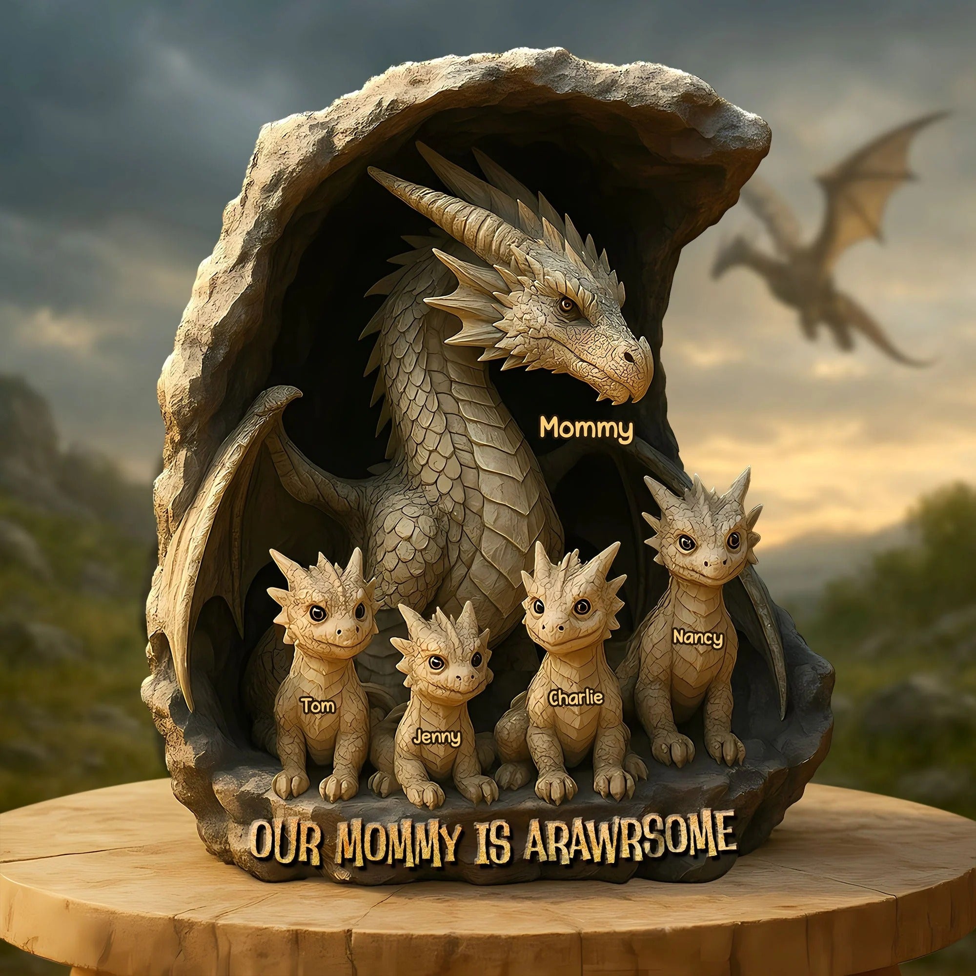 Personalized Gifts For Mom Acrylic Plaque Mama'S Dragon Birthday Presents For Mum - Image 2