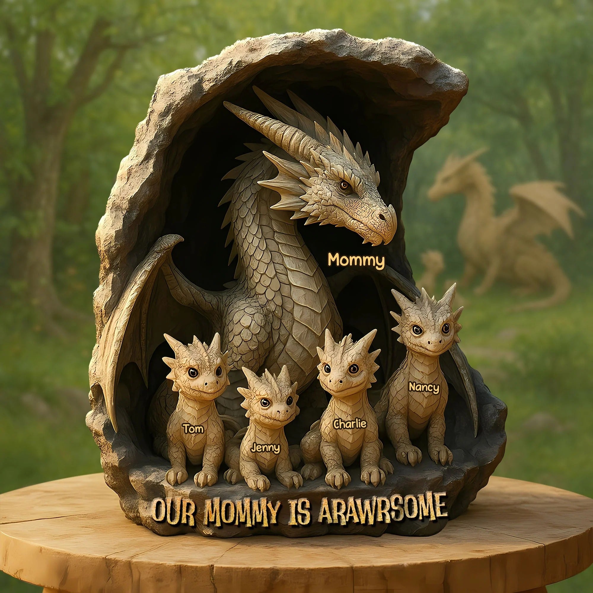 Personalized Gifts For Mom Acrylic Plaque Mama'S Dragon Birthday Presents For Mum