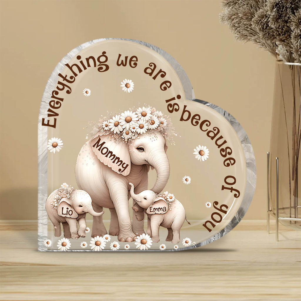 Personalized Grandma Custom Shaped Acrylic Plaque Cute Elephant Gifts For Nana