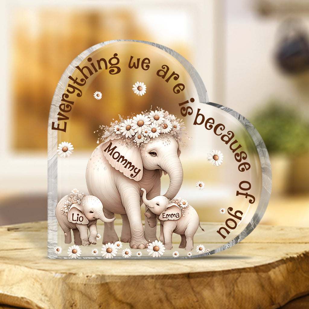 Personalized Grandma Custom Shaped Acrylic Plaque Cute Elephant Gifts For Nana - Image 2