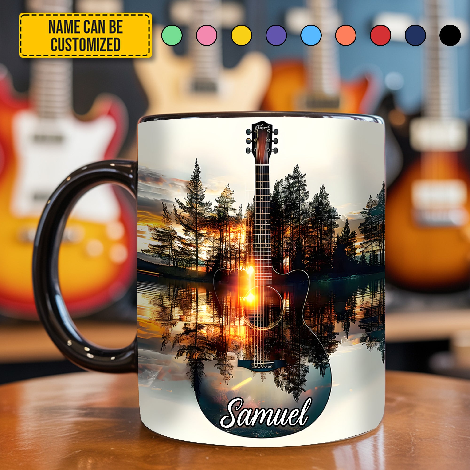 Personalized Guitar Accent Mug Fantasy Guitar Unique Gifts For Guitar Players - Image 2