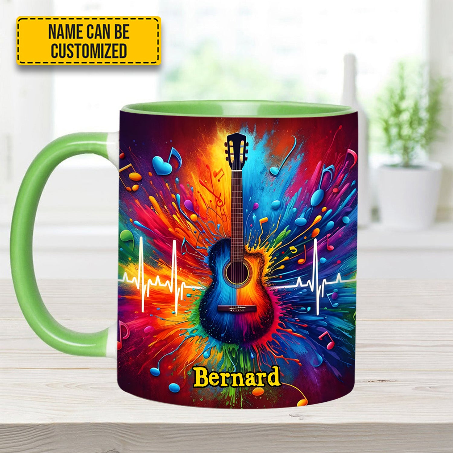 Personalized Guitar Accent Mug Guitar Colorful Cool Gifts For Guitar Players - Image 8