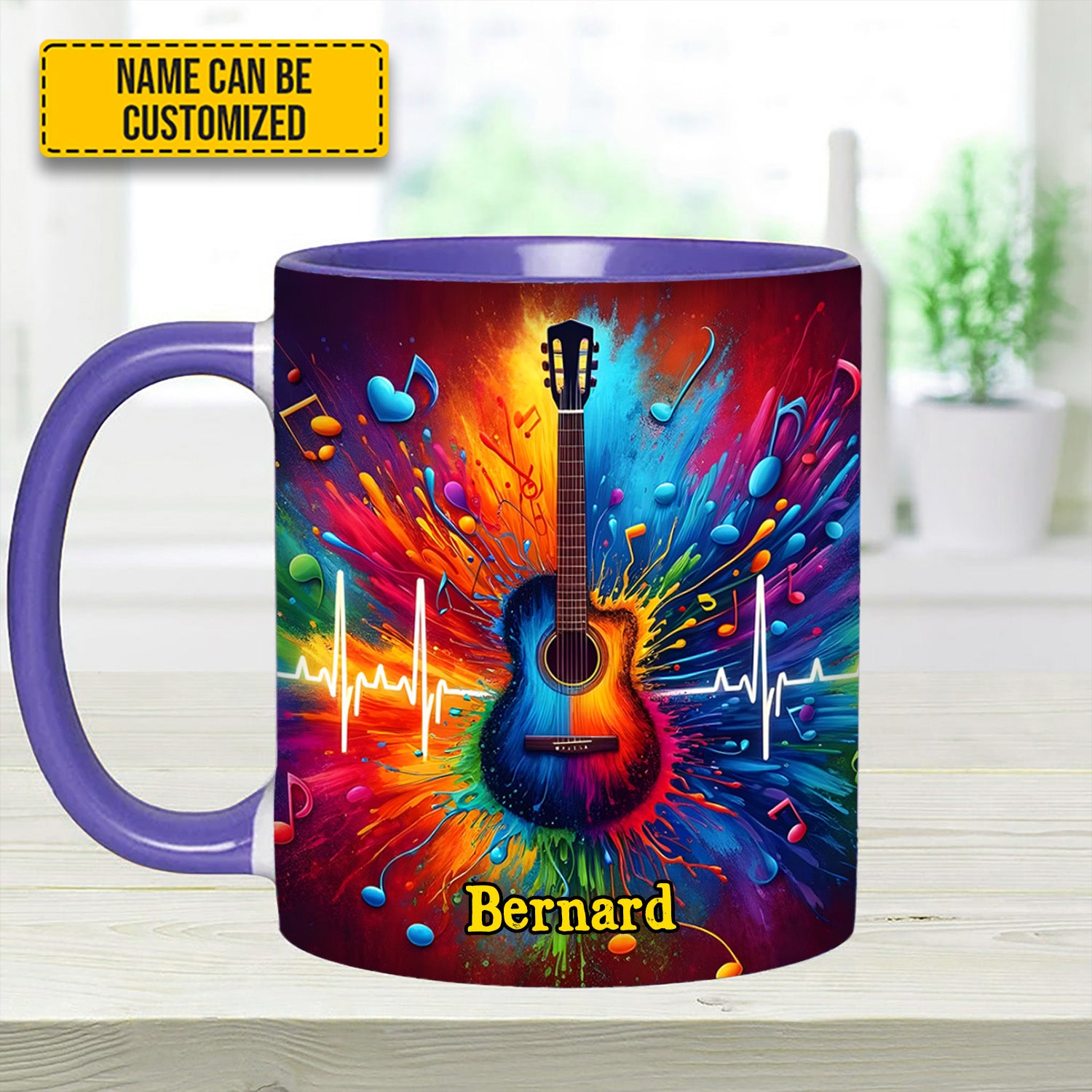 Personalized Guitar Accent Mug Guitar Colorful Cool Gifts For Guitar Players - Image 14