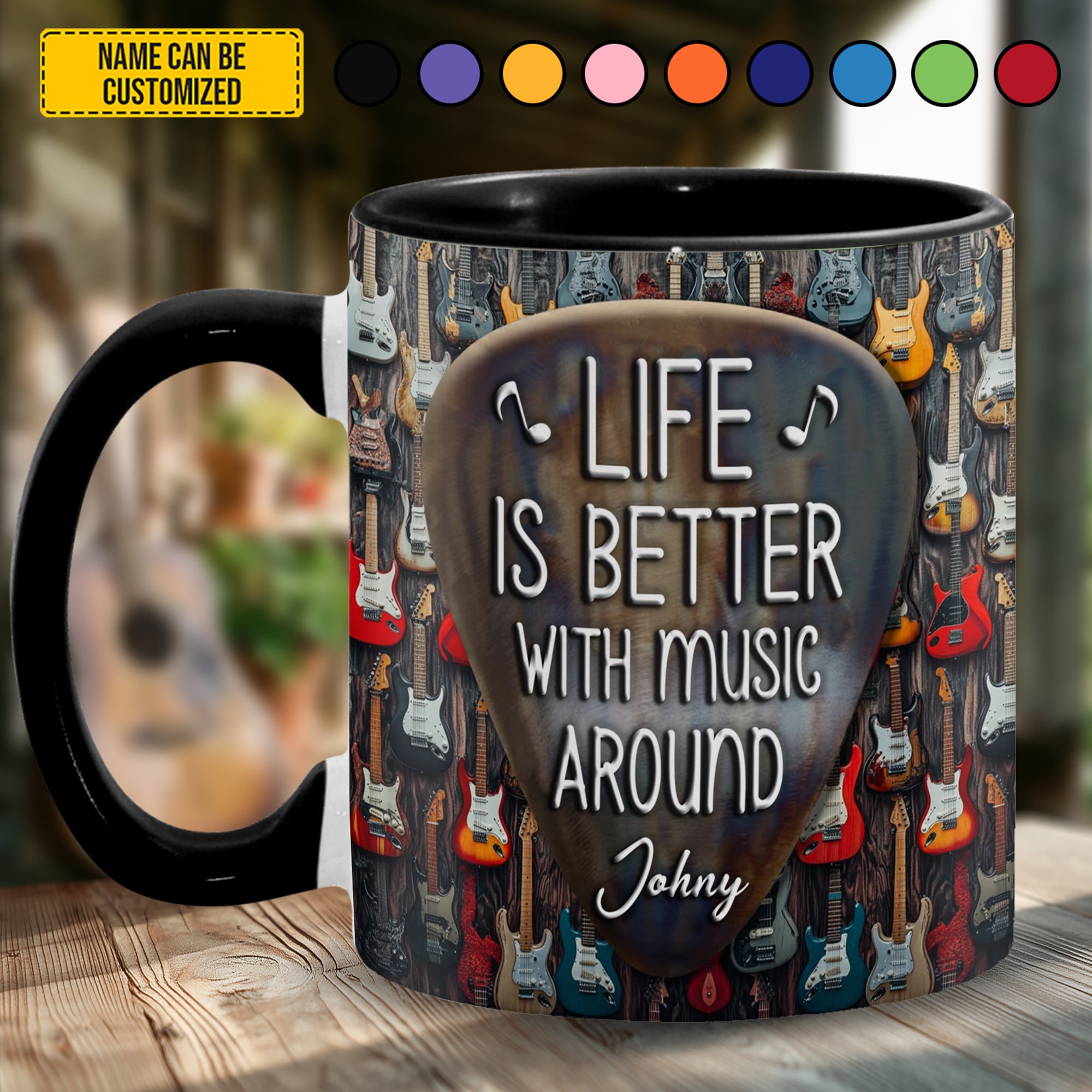 Personalized Guitar Accent Mug Life Is Better With Music Around Christmas Gifts For Guitar Players