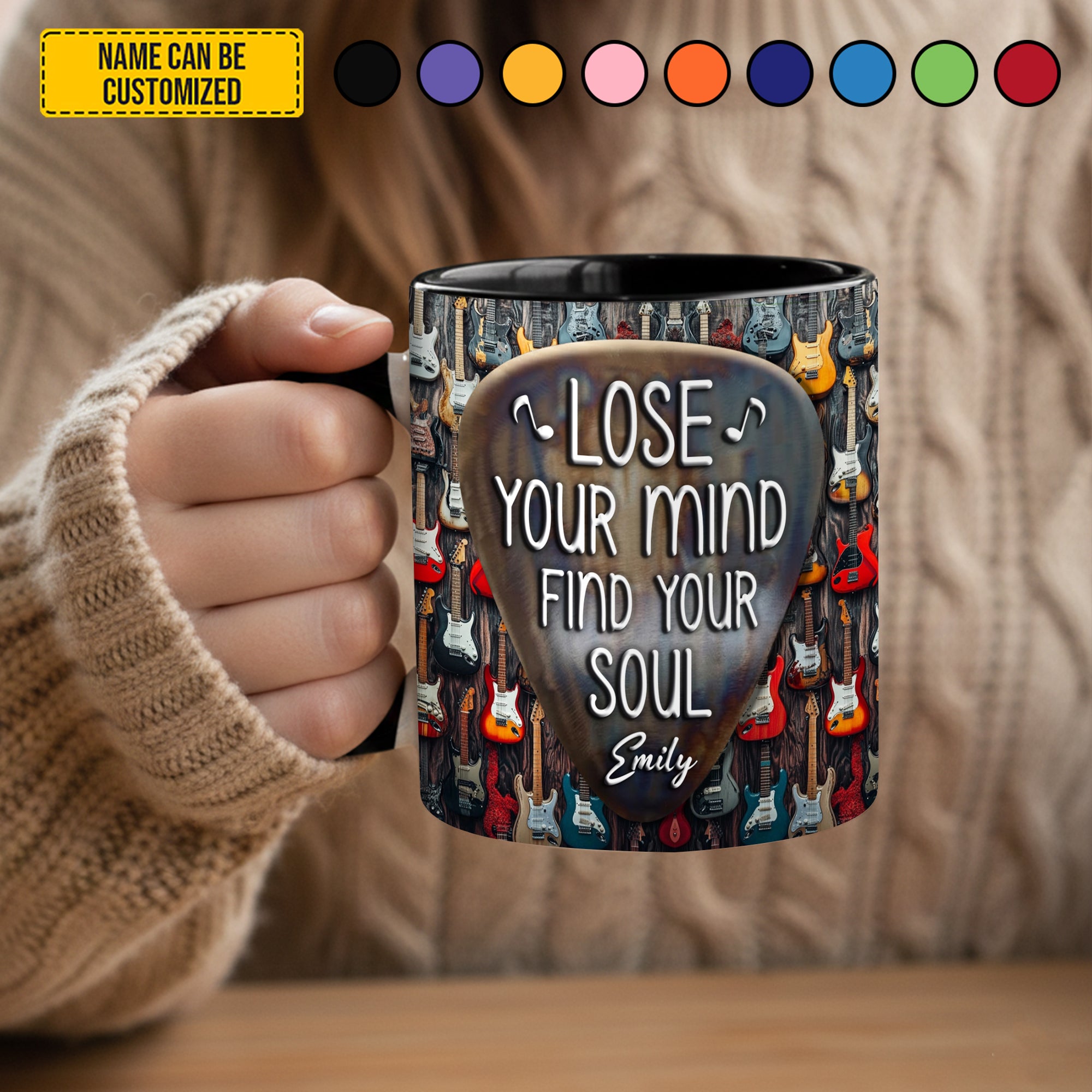 Personalized Guitar Accent Mug Lose Your Mind Gifts For Electric Guitar Players - Image 3