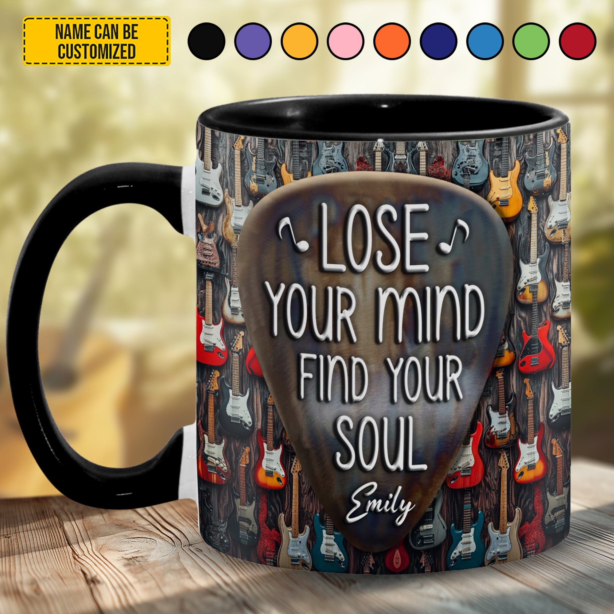 Personalized Guitar Accent Mug Lose Your Mind Gifts For Electric Guitar Players