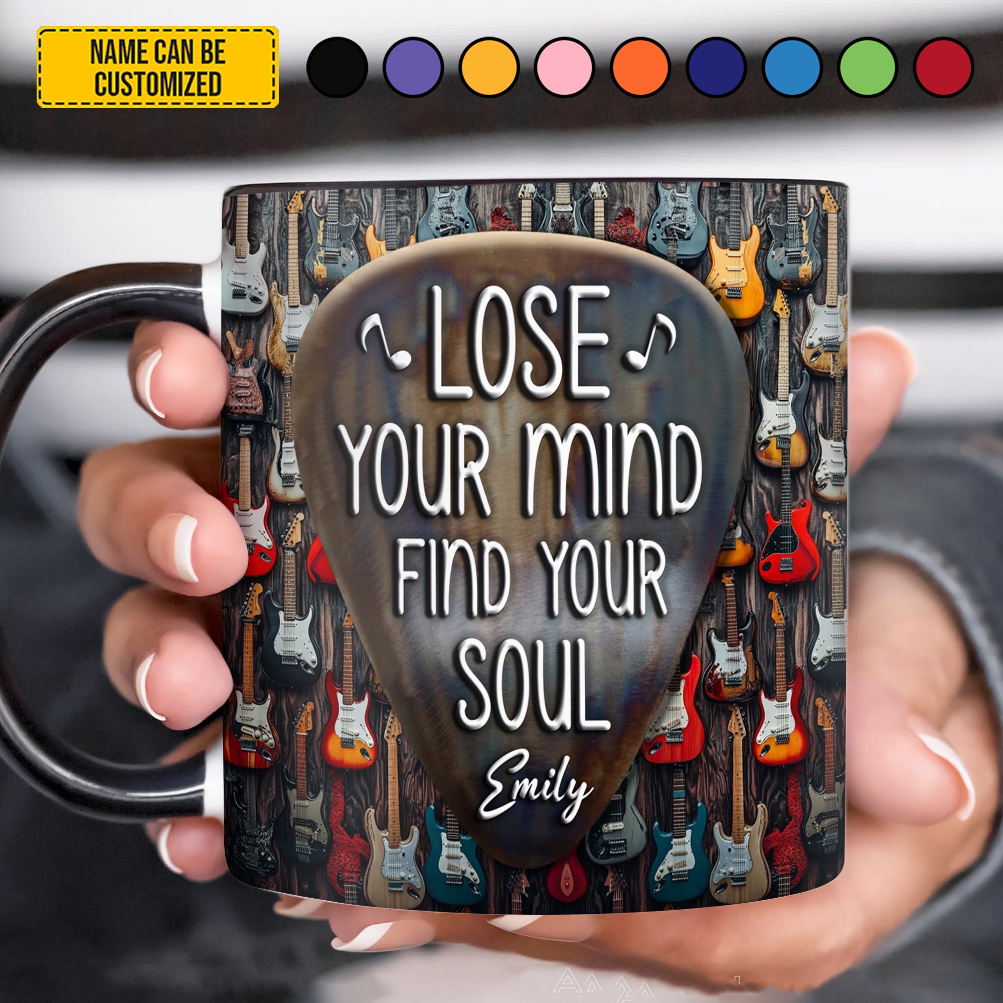 Personalized Guitar Accent Mug Lose Your Mind Gifts For Electric Guitar Players - Image 2