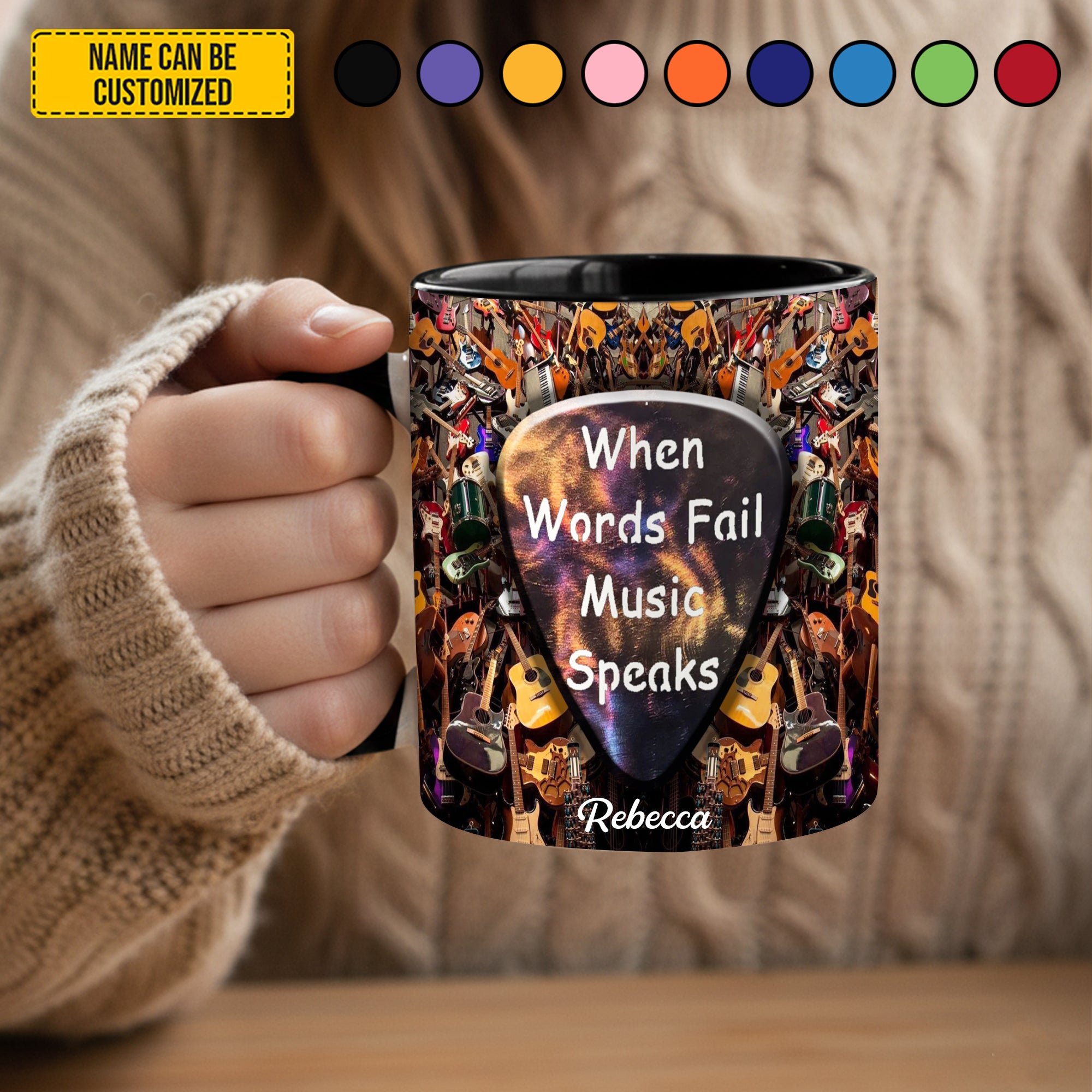 Personalized Guitar Accent Mug Music Speaks Good Gifts For Guitar Players - Image 4