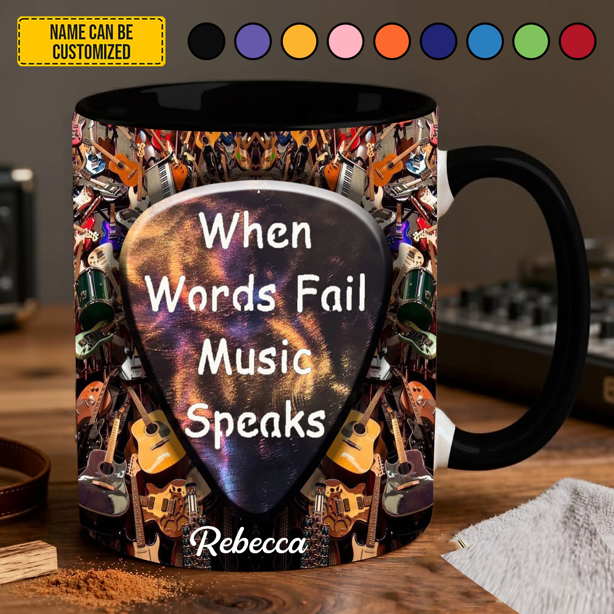 Personalized Guitar Accent Mug Music Speaks Good Gifts For Guitar Players - Image 3