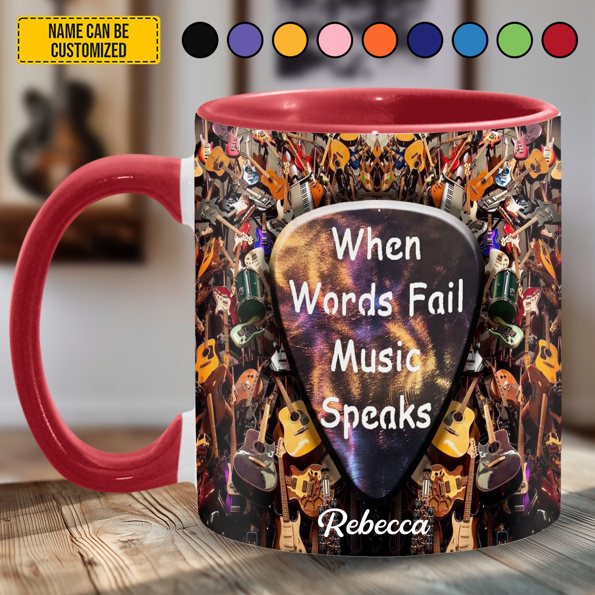 Personalized Guitar Accent Mug Music Speaks Good Gifts For Guitar Players - Image 2