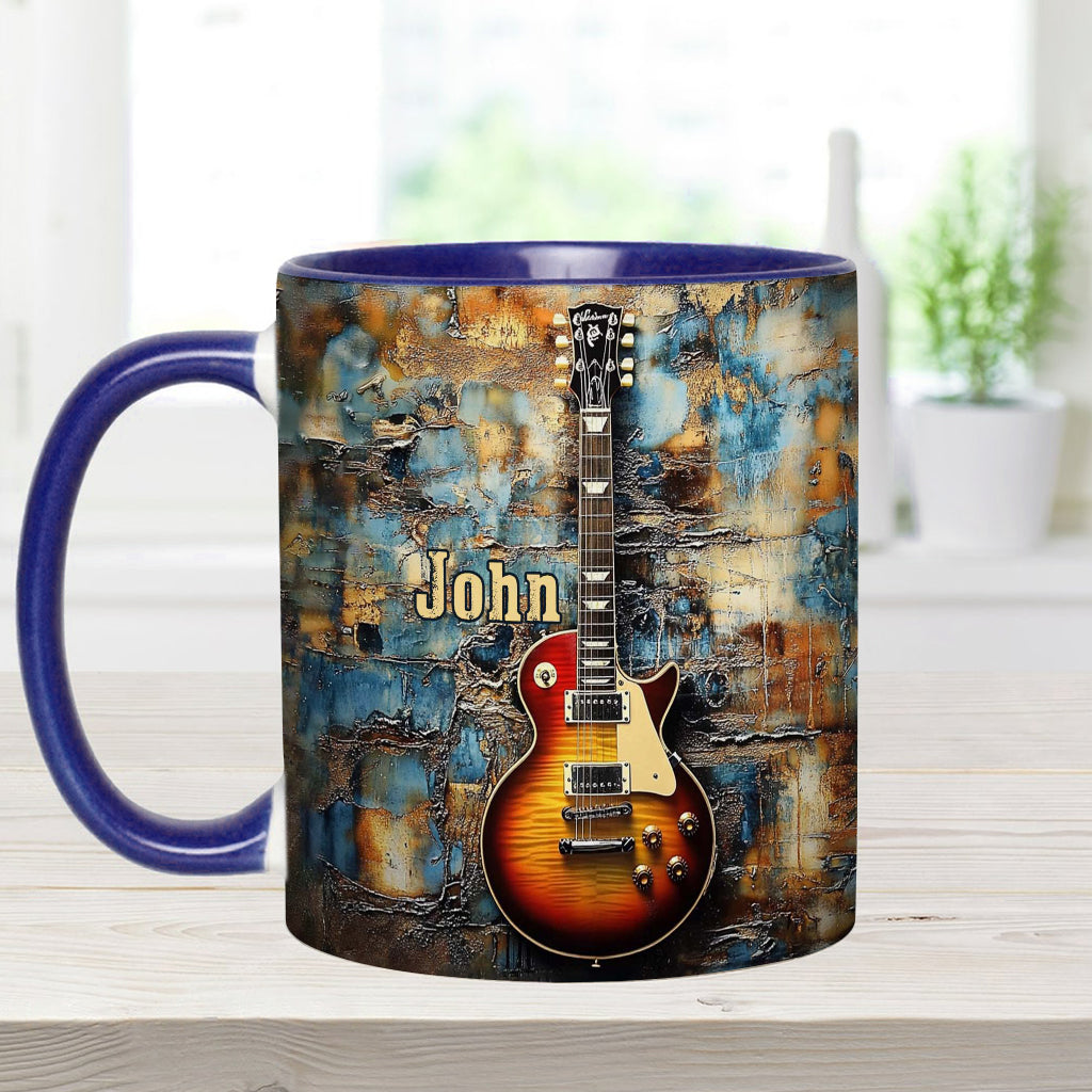 Personalized Guitar Accent Mug Vintage Electric Guitar Great Gifts For Guitar Players - Image 8