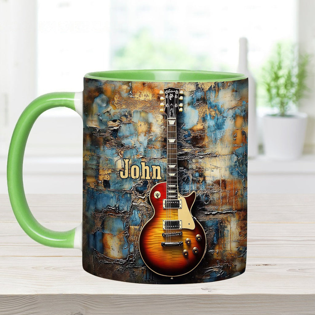 Personalized Guitar Accent Mug Vintage Electric Guitar Great Gifts For Guitar Players - Image 6