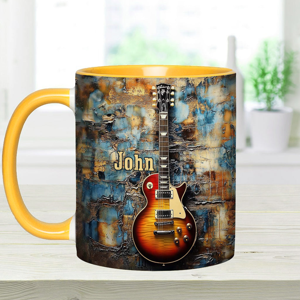 Personalized Guitar Accent Mug Vintage Electric Guitar Great Gifts For Guitar Players - Image 11