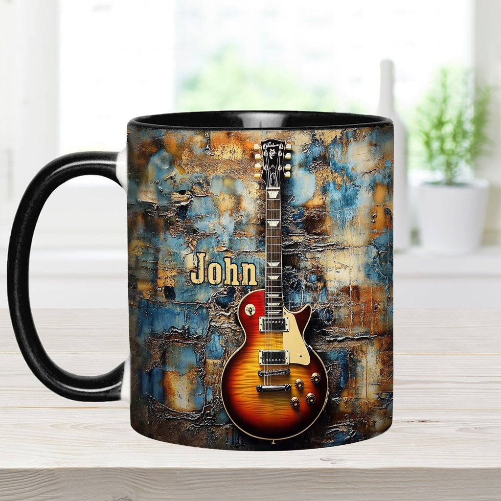 Personalized Guitar Accent Mug Vintage Electric Guitar Great Gifts For Guitar Players - Image 4