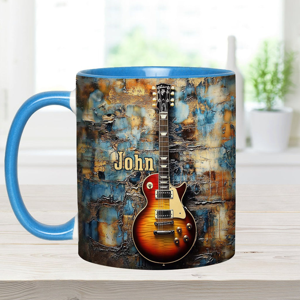 Personalized Guitar Accent Mug Vintage Electric Guitar Great Gifts For Guitar Players - Image 7