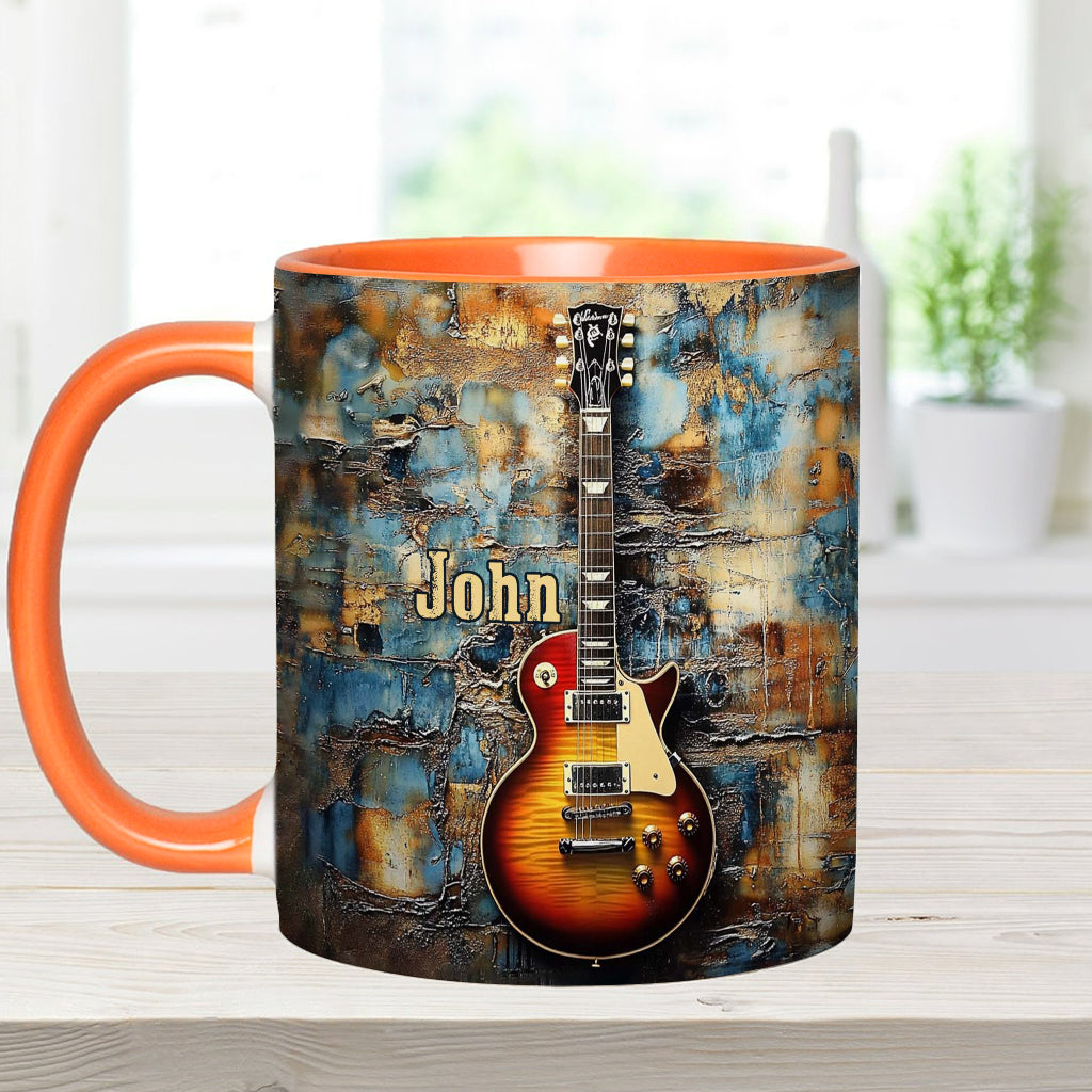 Personalized Guitar Accent Mug Vintage Electric Guitar Great Gifts For Guitar Players - Image 9