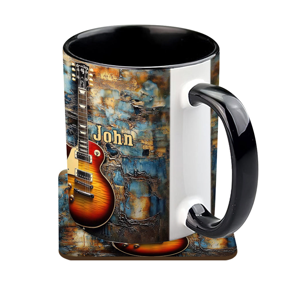 Personalized Guitar Accent Mug Vintage Electric Guitar Great Gifts For Guitar Players - Image 3