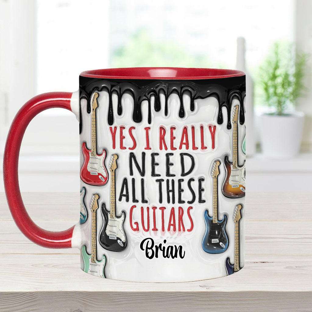 Personalized Guitar Accent Mug Yes I Really Do Need All These Guitars Gifts For New Guitar Players - Image 9