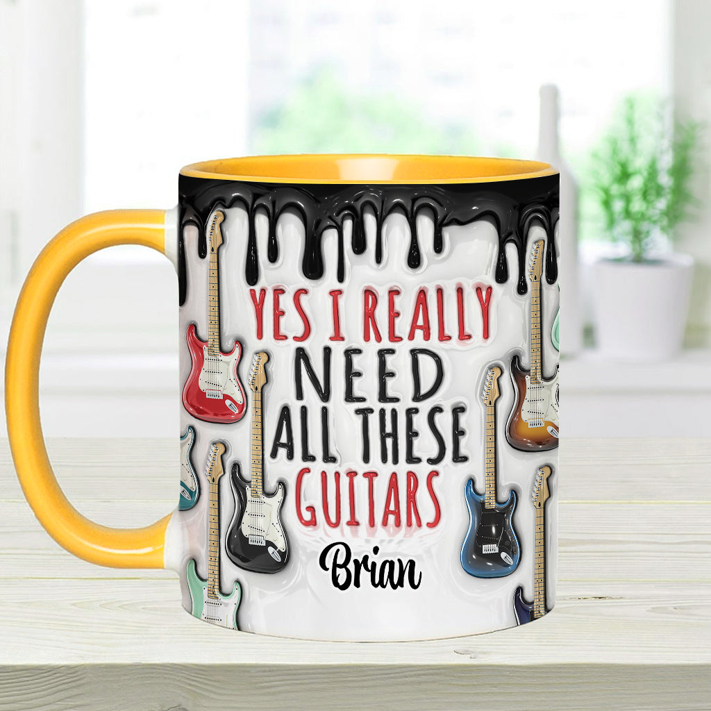 Personalized Guitar Accent Mug Yes I Really Do Need All These Guitars Gifts For New Guitar Players - Image 6
