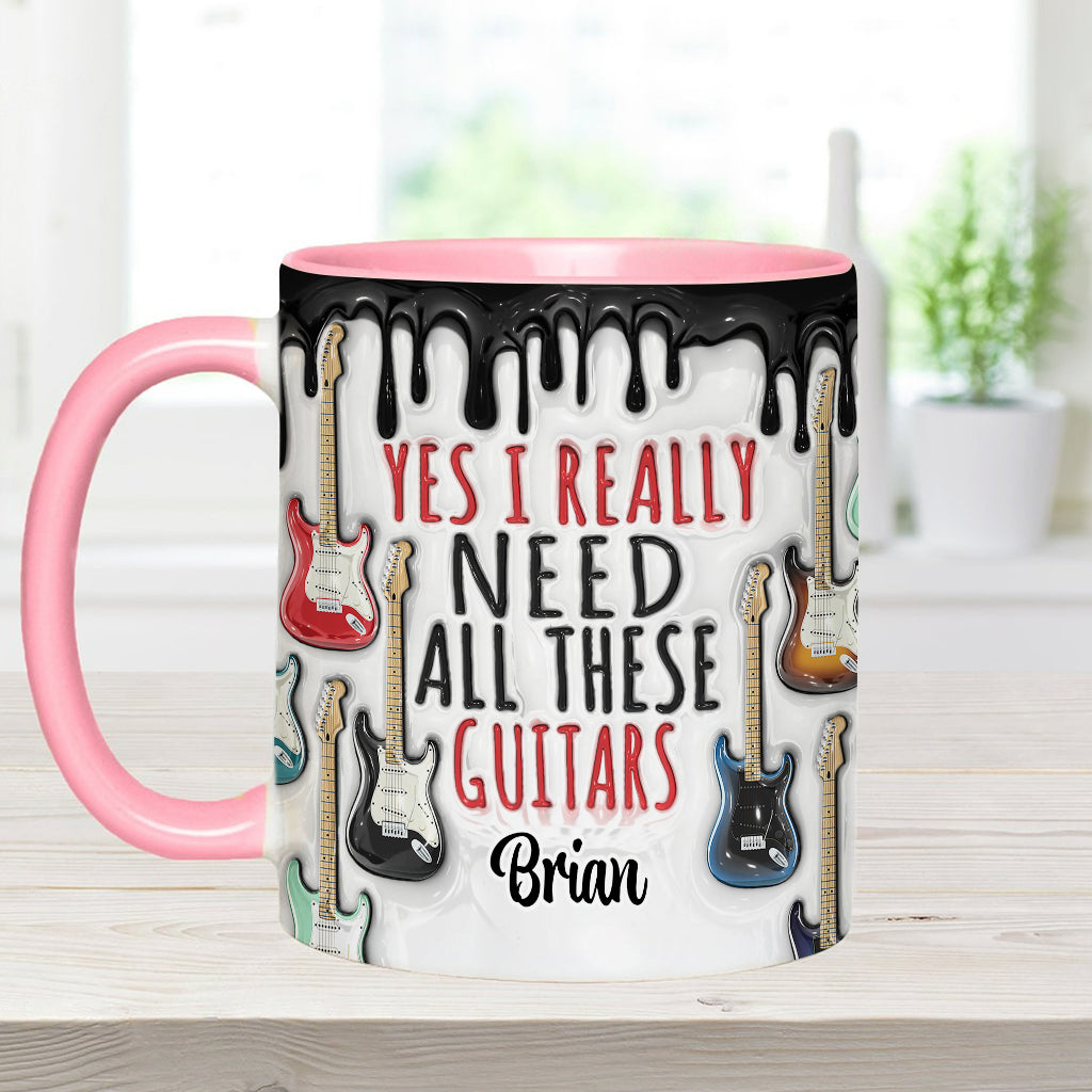 Personalized Guitar Accent Mug Yes I Really Do Need All These Guitars Gifts For New Guitar Players - Image 4