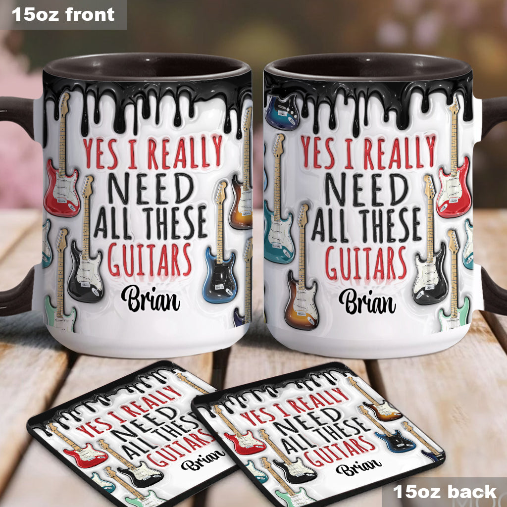 Personalized Guitar Accent Mug Yes I Really Do Need All These Guitars Gifts For New Guitar Players - Image 2